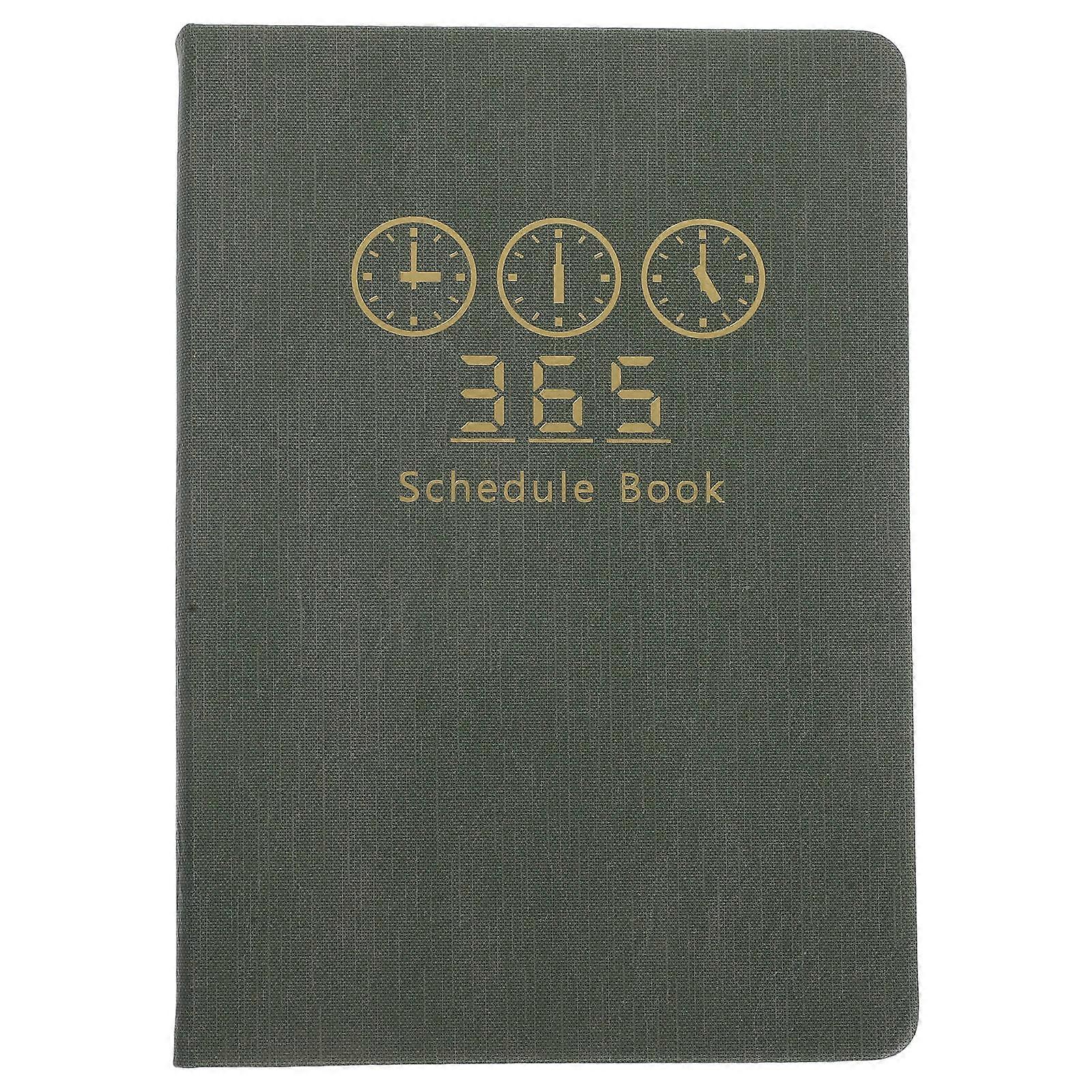 Daily Weekly Planner Journal for Business Students Thick Notebook with Rounded Corners, Sturdy Binding and Elegant Green , Study and Travel