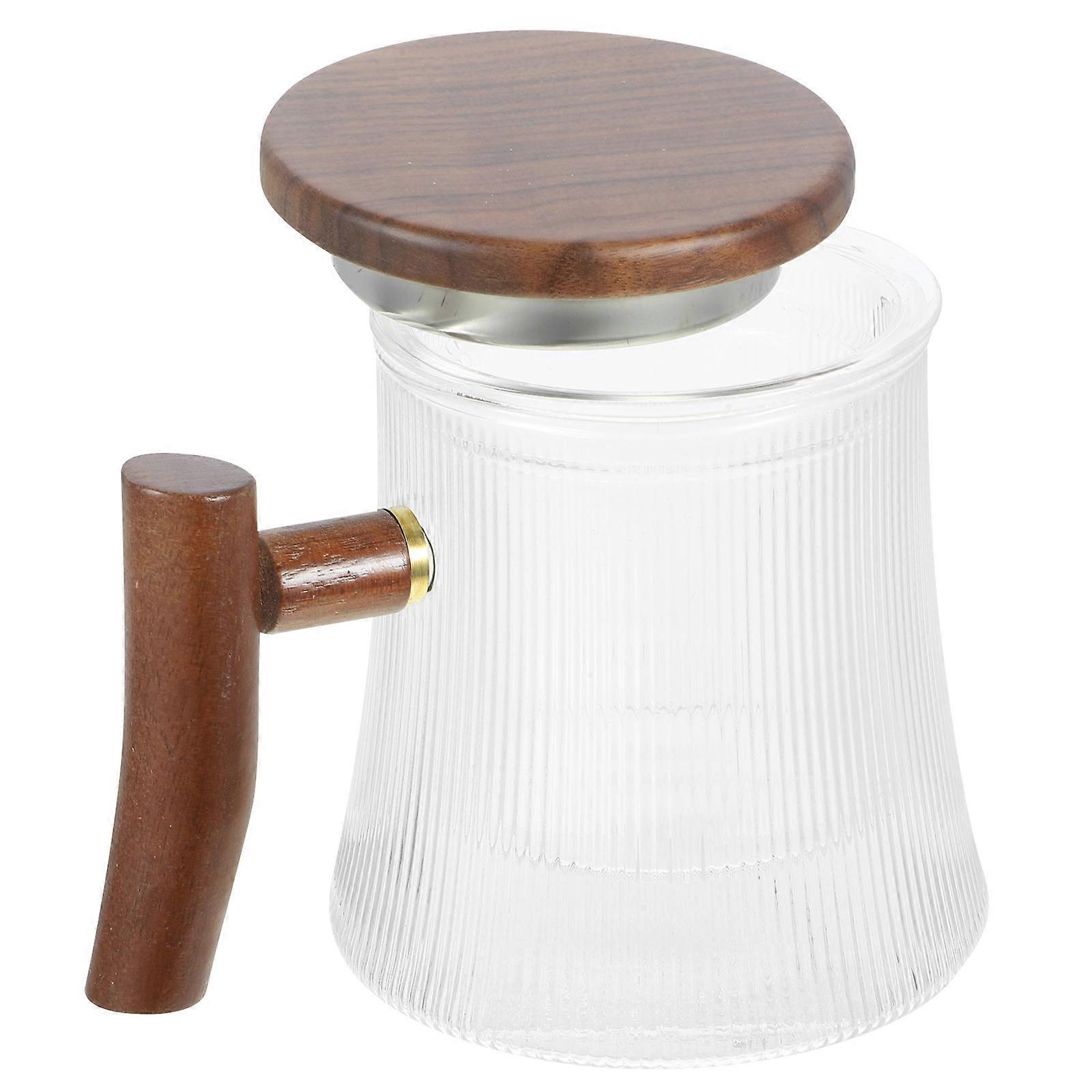 Vertical Striped Glass Coffee Drinkware High-Resistant Clear Tea Cups 1Set