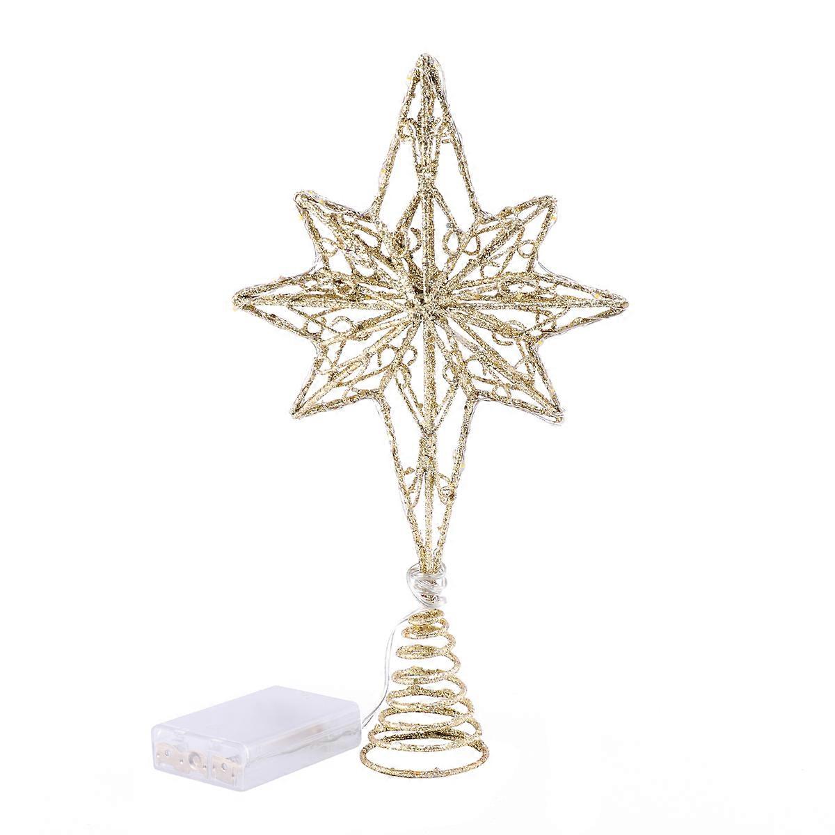 Lighted Star Tree Toppers Christmas Tree Decoration Pointed Star 16x30cm For Party 1Pack