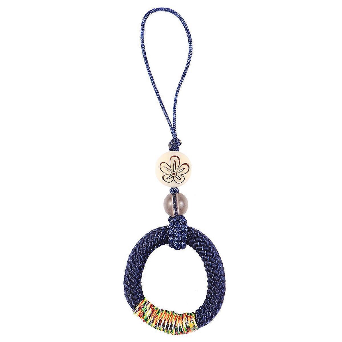 Hanging Rope Lanyard Hand-Woven Ring Lanyard Anti-Lost Phone Hanging Rope Blue 10.50X3.50X0.50CM 1Pack