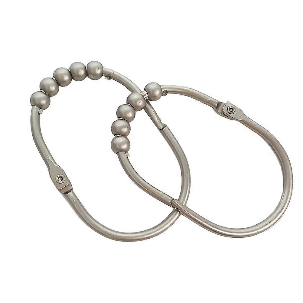 Bathroom Use Shower Curtain Rings Heavy Duty Smooth Gliding Oval Shape Polished Finish 12Pcs Set