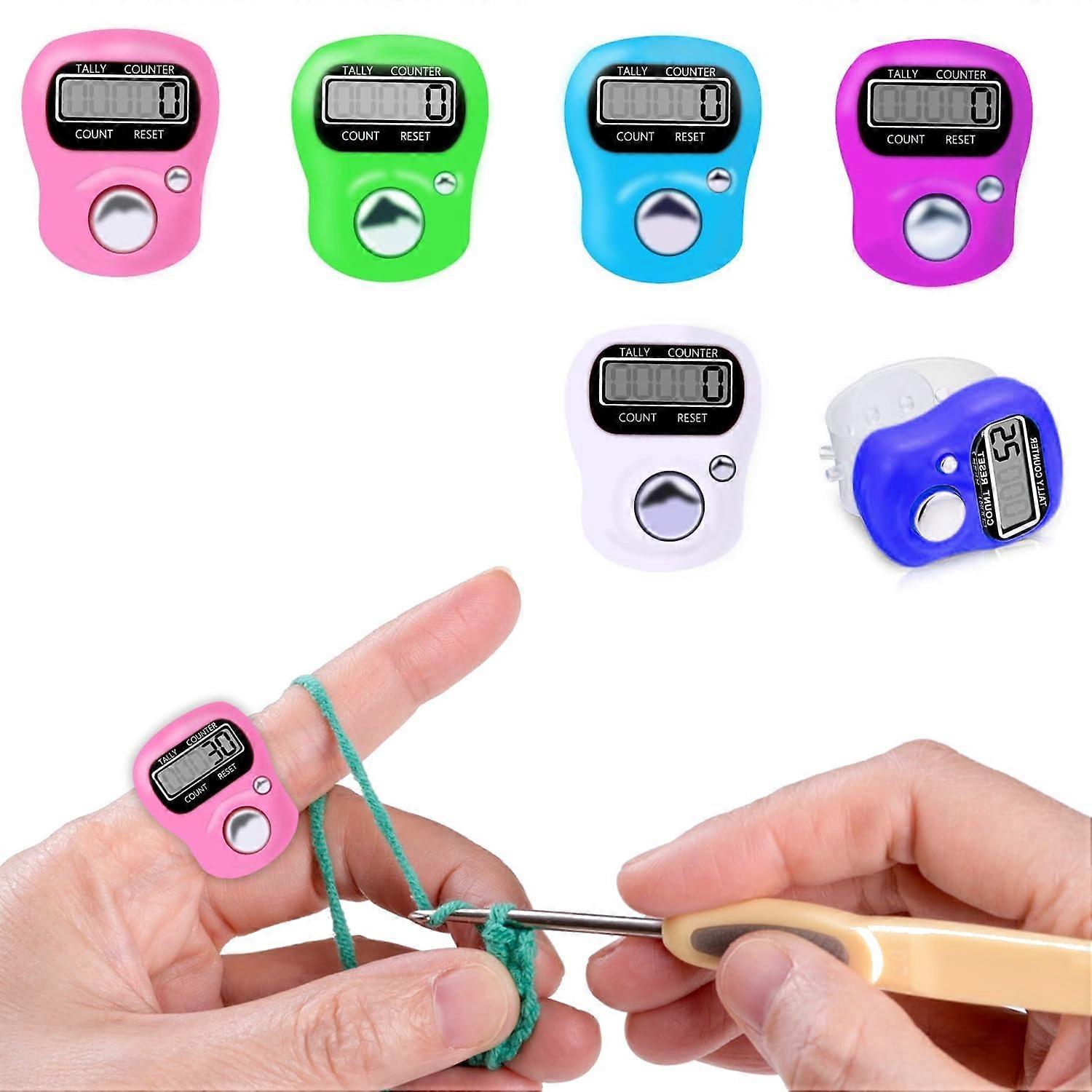 6 Pcs Mini LCD Electronic Digital Display Finger Hand Tally Counter