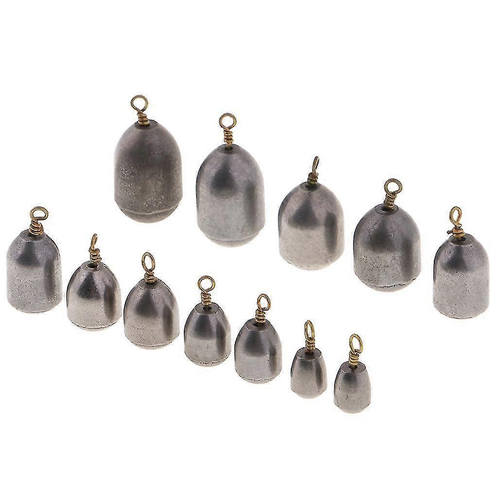 12pcs Fishing Sinker Iron Weights Bass Casting Sinker Tackle 6 Mixed Sizes