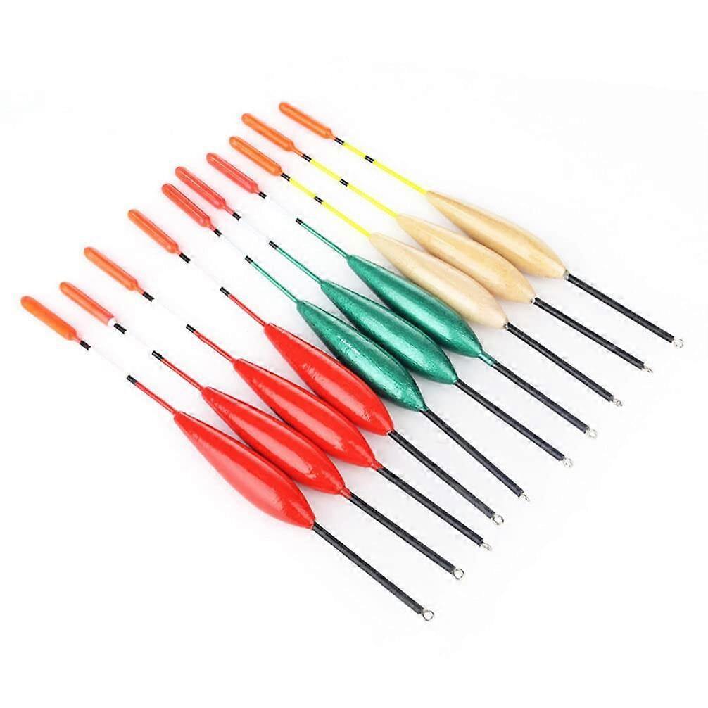 Pack of 10 Trout Fishing Floats Outdoor Feather Float Bobber Colourful 20.51.5cm