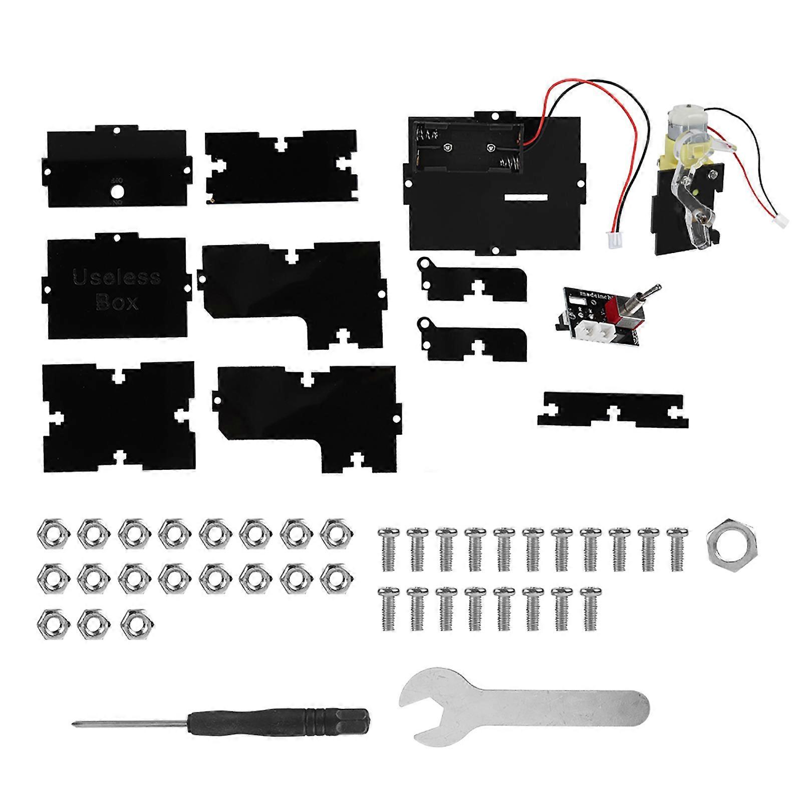 Mini jouet amusant, cadeaux uniques, boîte inutile, kit de pièces de bricolage, boîte automatique, laissez-moi tranquille, noir