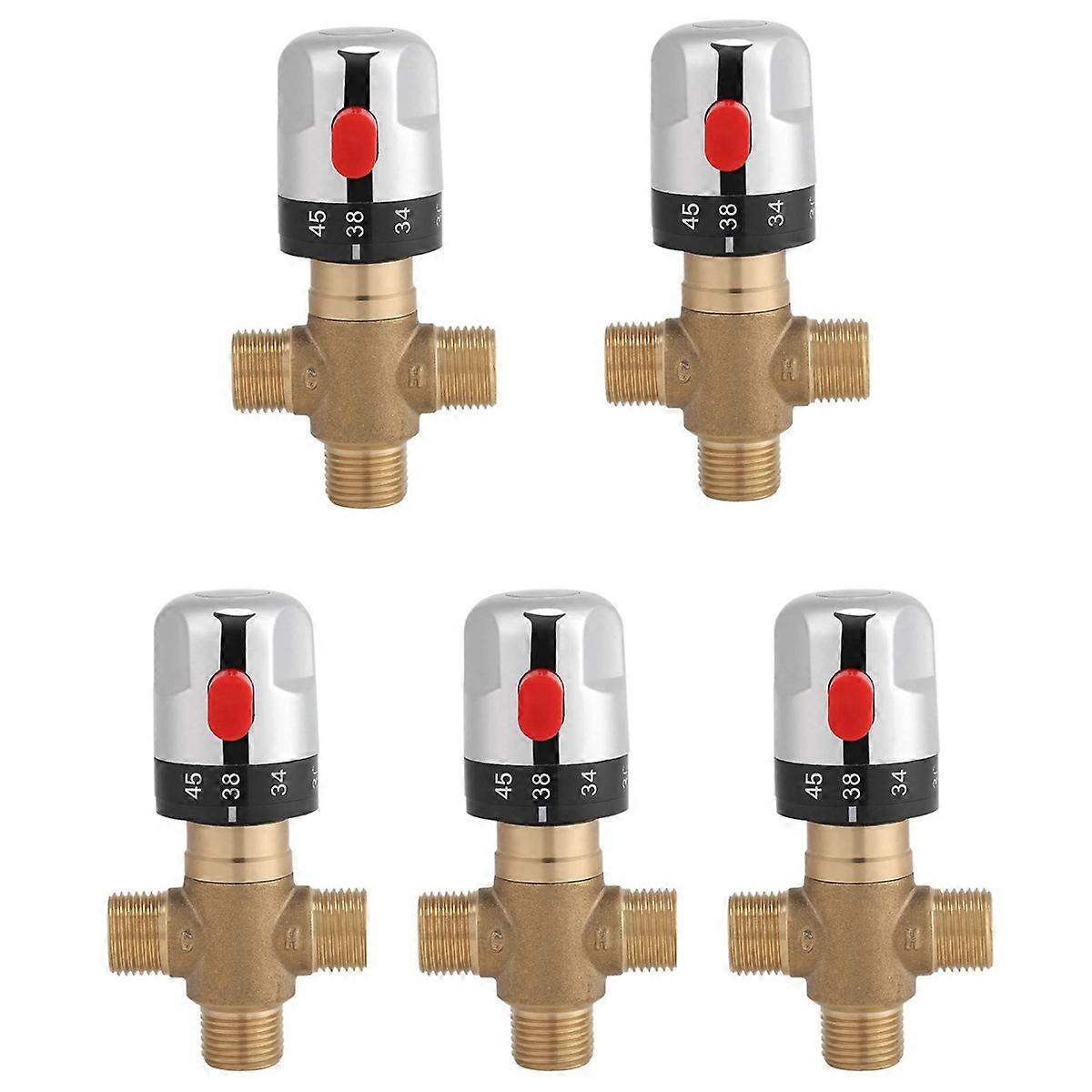Thermostatic Mixing Valve Solid Brass G1/2 for Shower System Control
