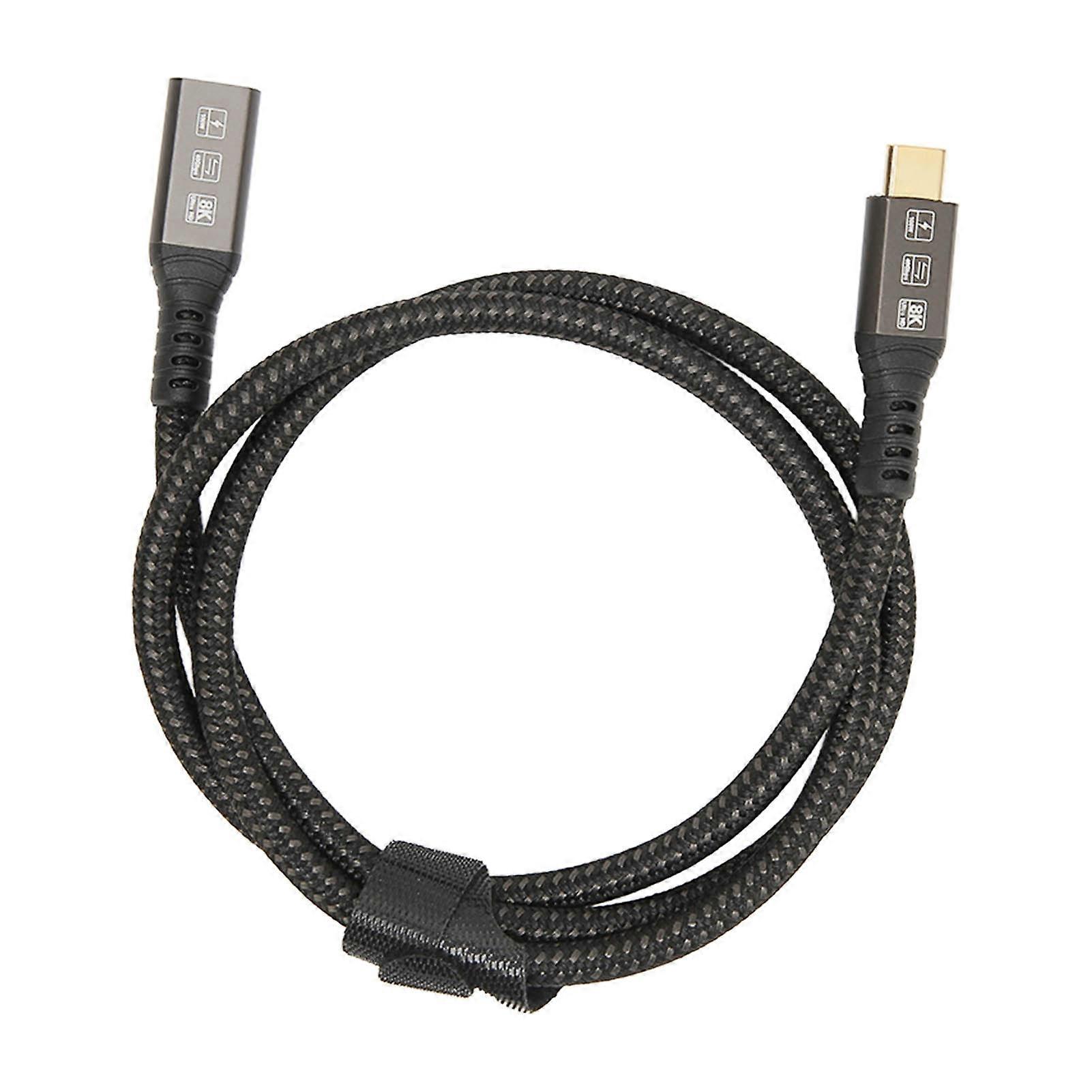 USB C Male to Female Cable 0.8m UHD 8K@60Hz, 100W Charging, 40Gbps, USB 4 Extension Cable, External Support for SSD, EGPU
