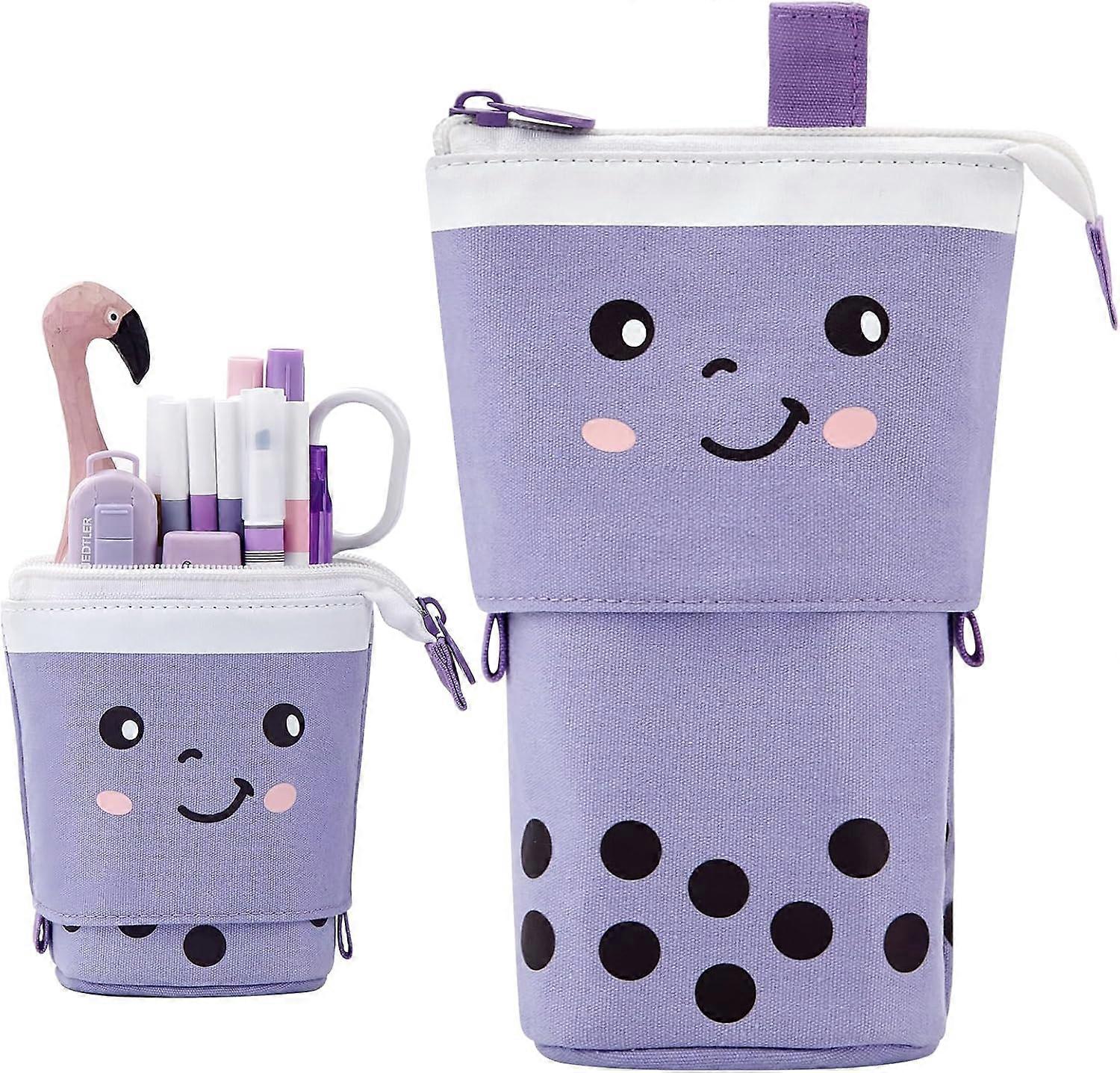 Cute Pencil Case for Girls/Boys Students Women Adults (Purple)