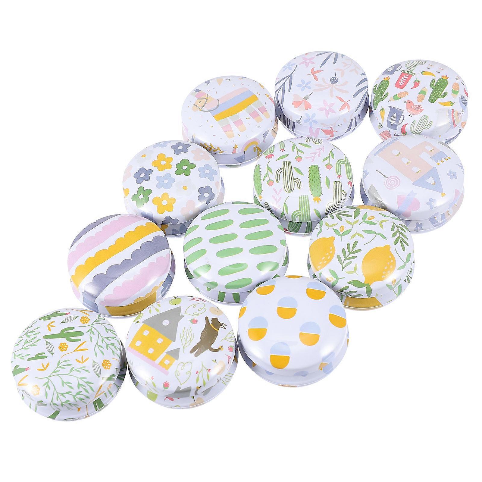 Candle Containers For Making Candles Diy Crafts Storage Tinplate Jars Hobbyists Round Containers Assorted Color 12Pcs