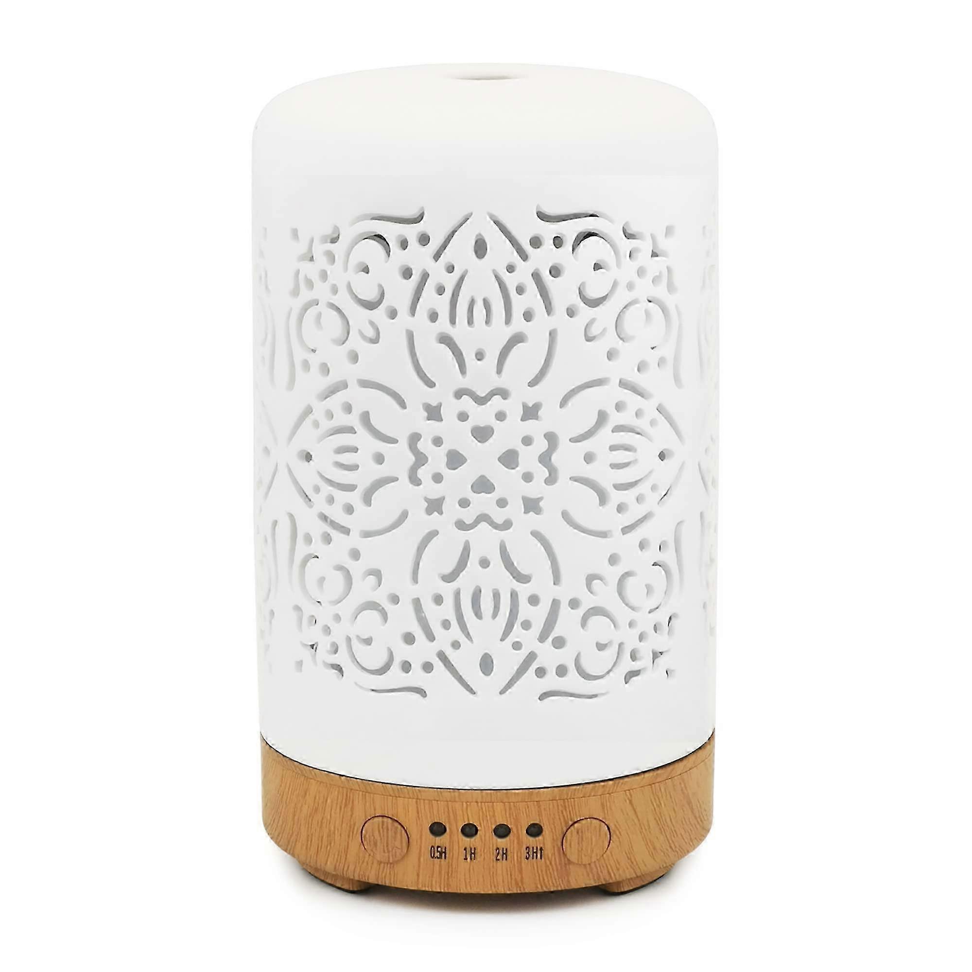 White ceramic essential oil diffuser 100 ml with timers and night lights