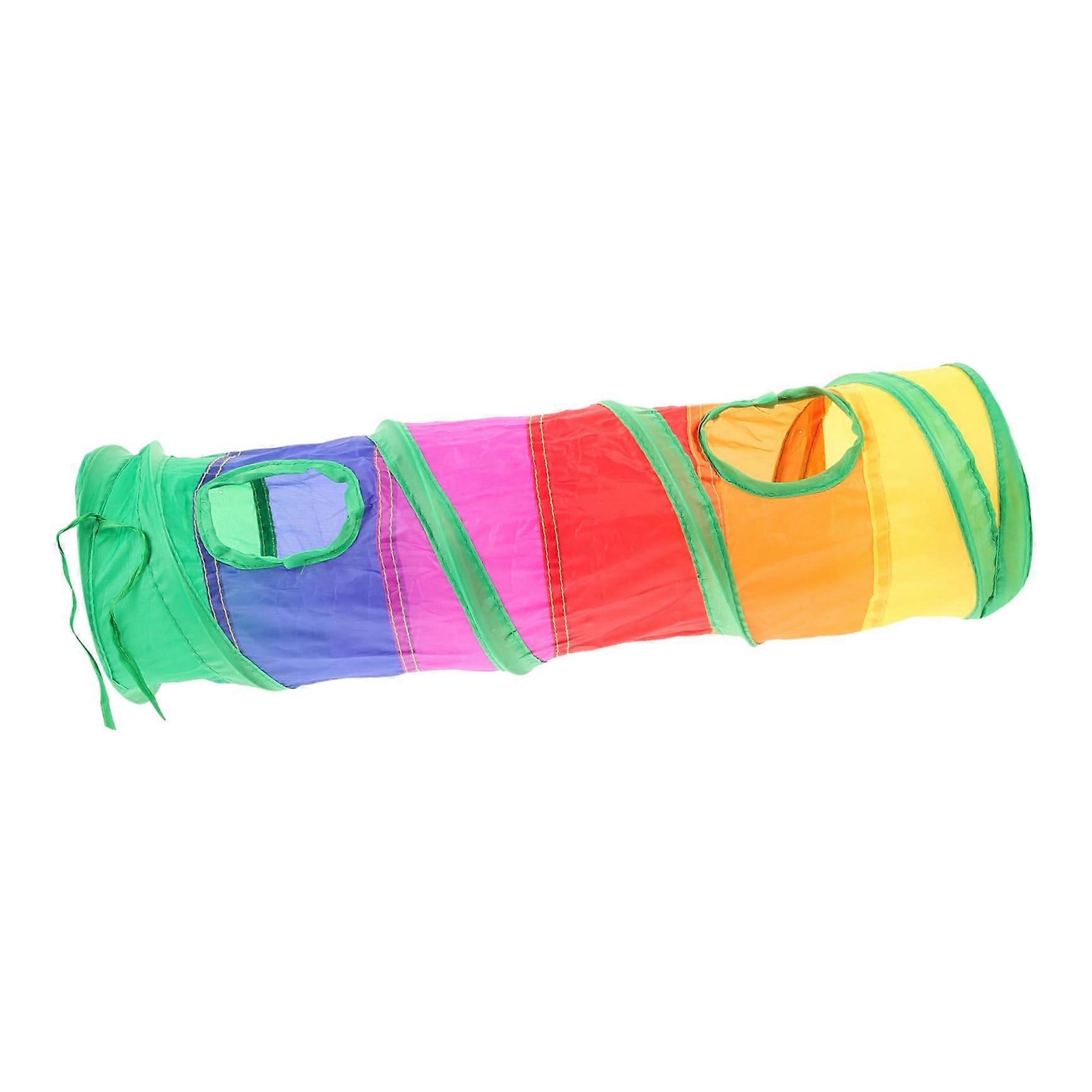Cat Tube Tunnel Toy for Cats, Crinkle Play Tunnel, Colourful Polyester Cat Doughnut Tunnel, Pet Training Tube, 30 Inches