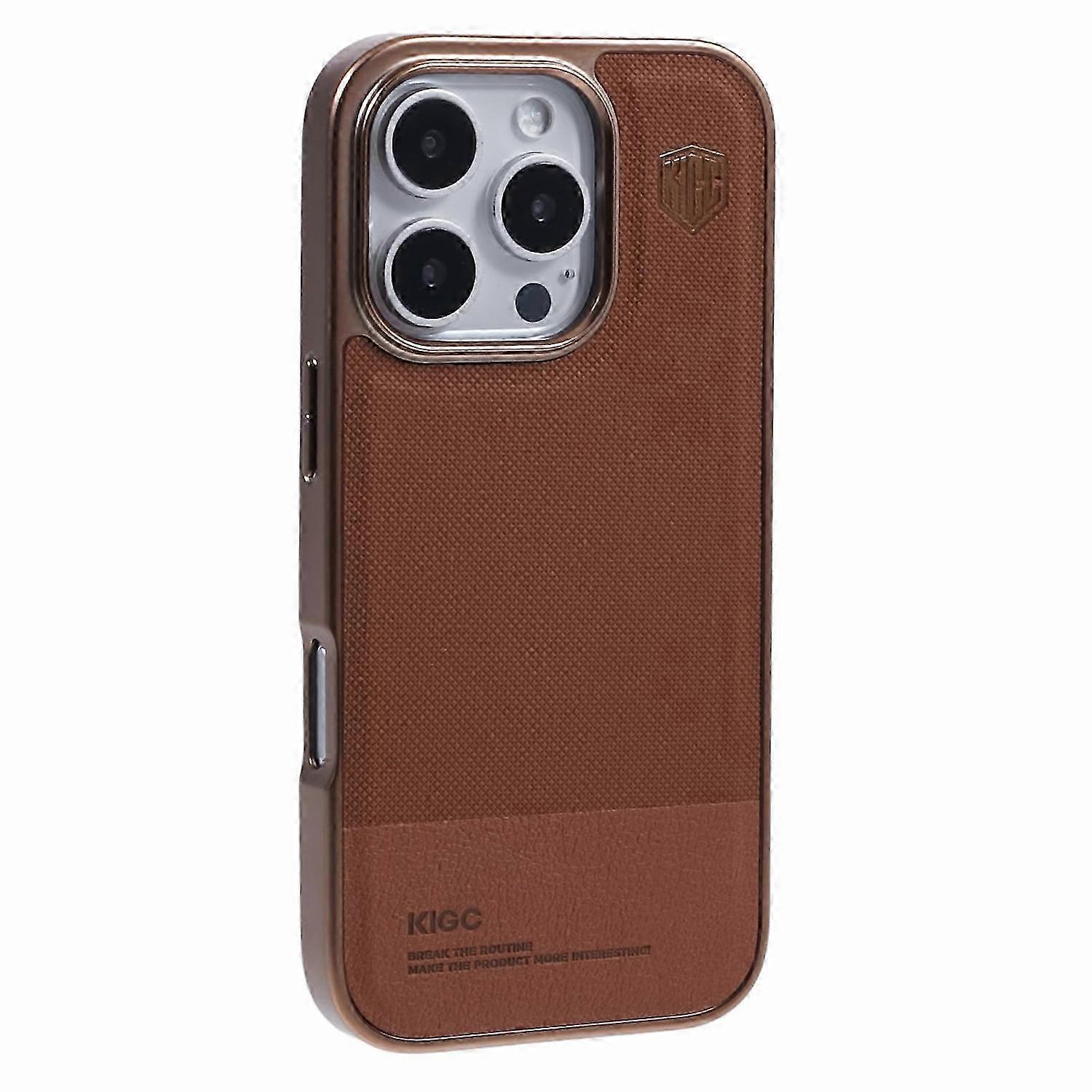 Case for iPhone 16 Pro Max - PC+TPU+PU Electroplating Phone Cover