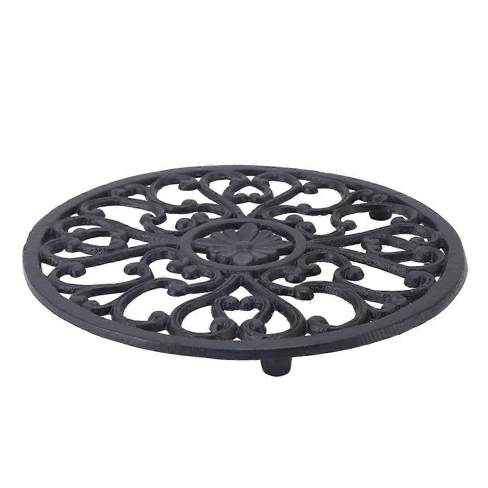Carved Tripod Pad Wrought Iron Round Retro Pattern Multifunctional Modern Kitchen Stand