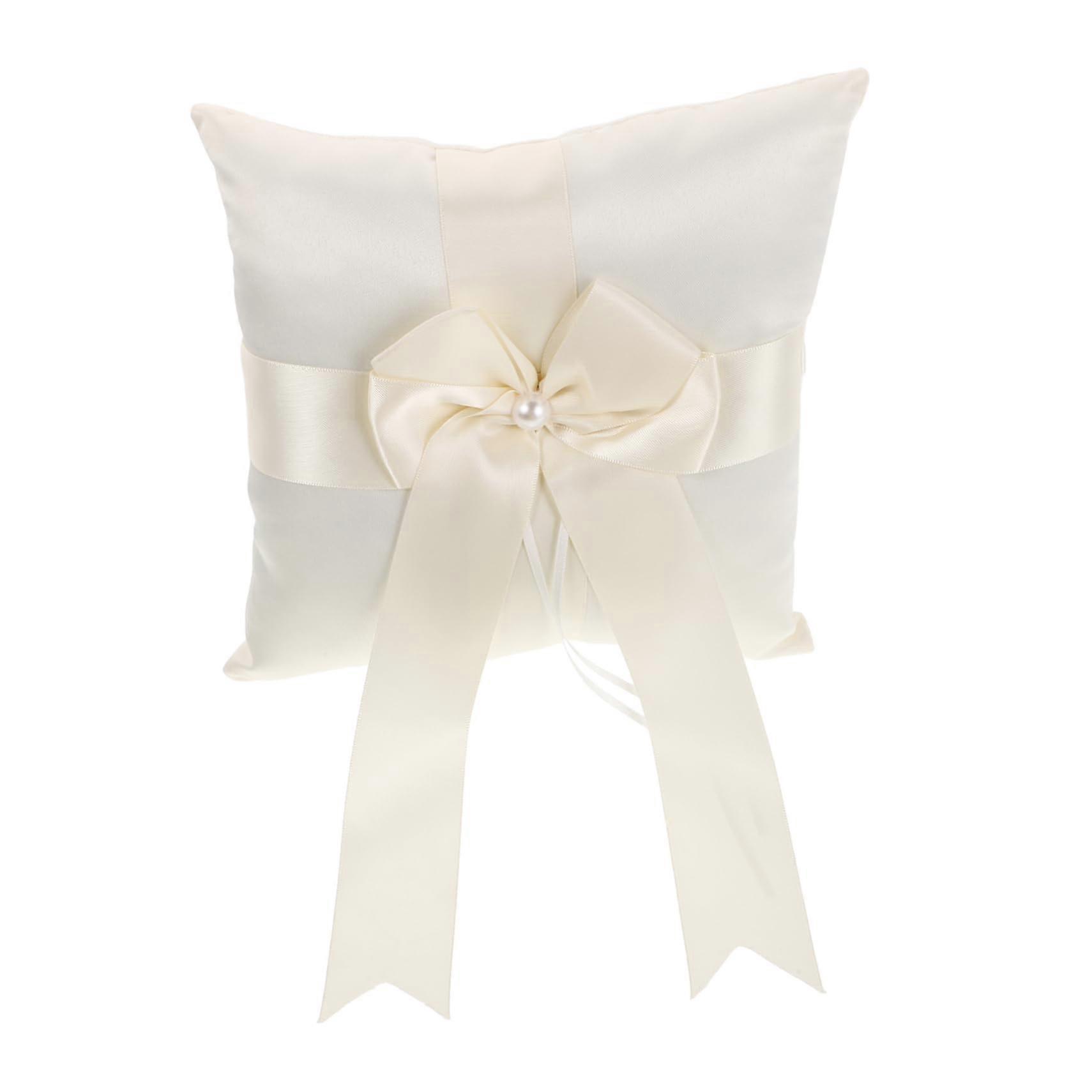 Wedding Cushion with Unique Design Soft Barrier Cushion for Ceremony - Decorative Pillow Case, White Color, 18x18 inches