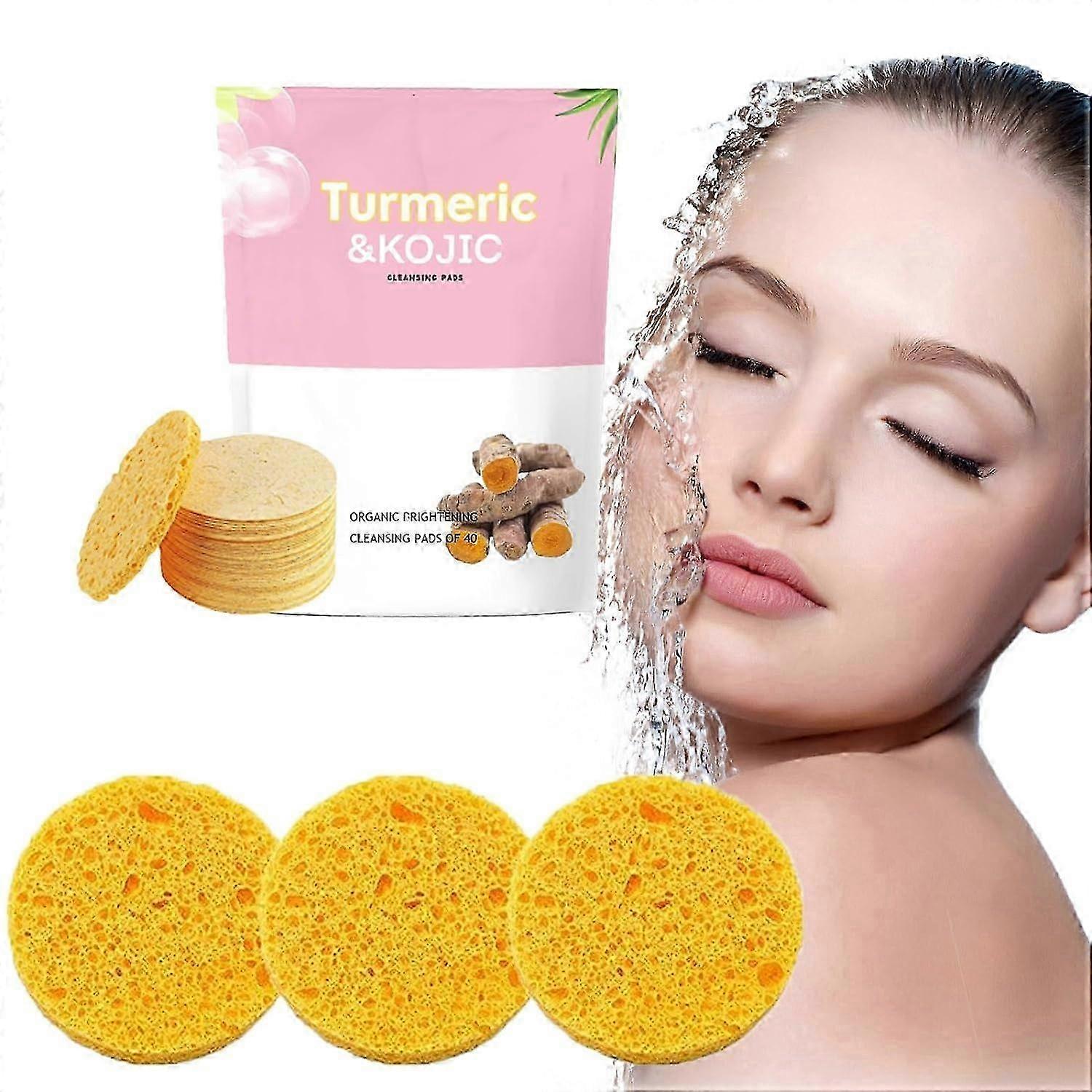 Turmeric Cleansing Pads for Dark Spots,Turmeric Pads for Face Turmeric & Kojic Acid Pads, Exfoliates Skin and Fades Discoloration