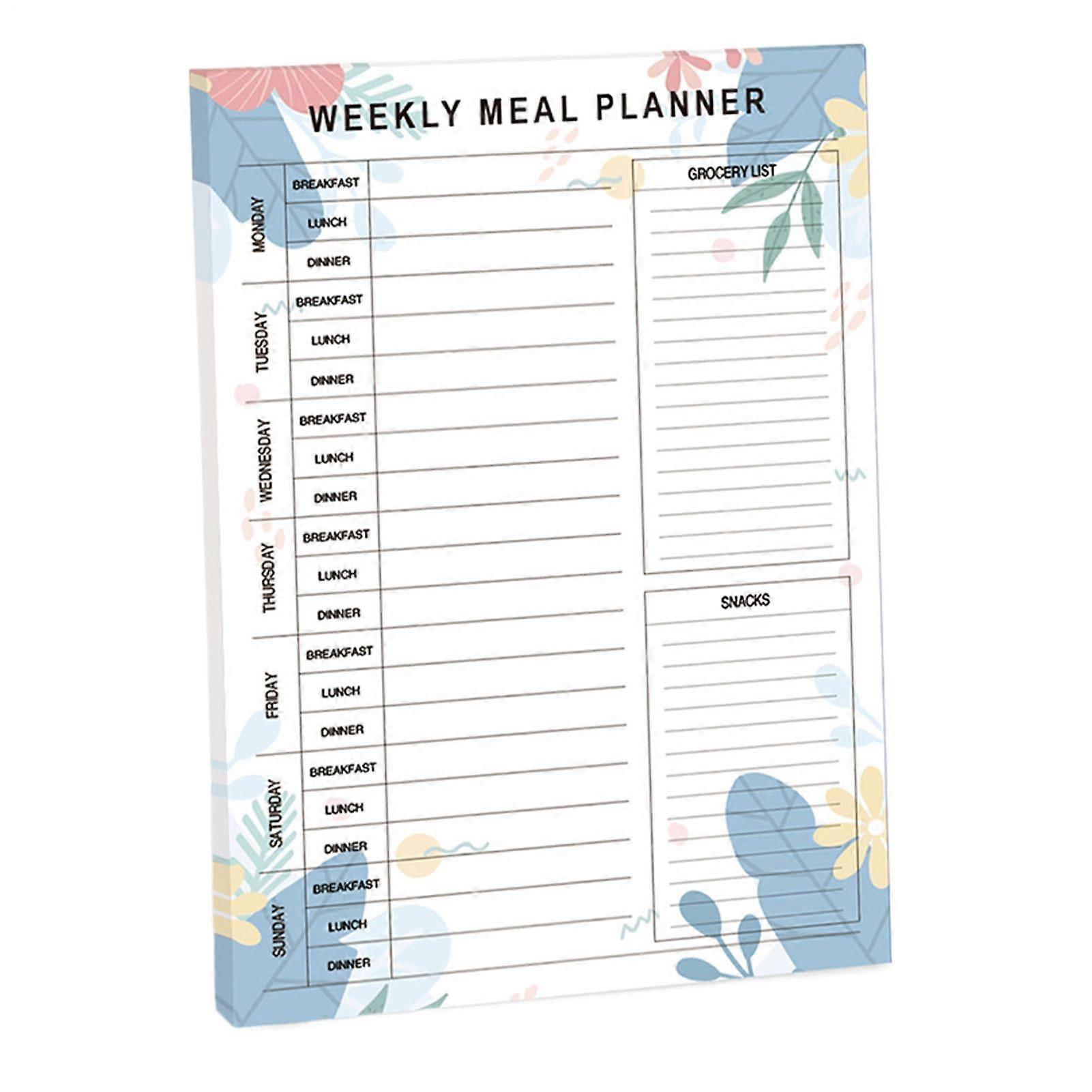 Meal Planner Notebook, Weekly Planner, A5 Daily Planner, Diet Tracking, Blue