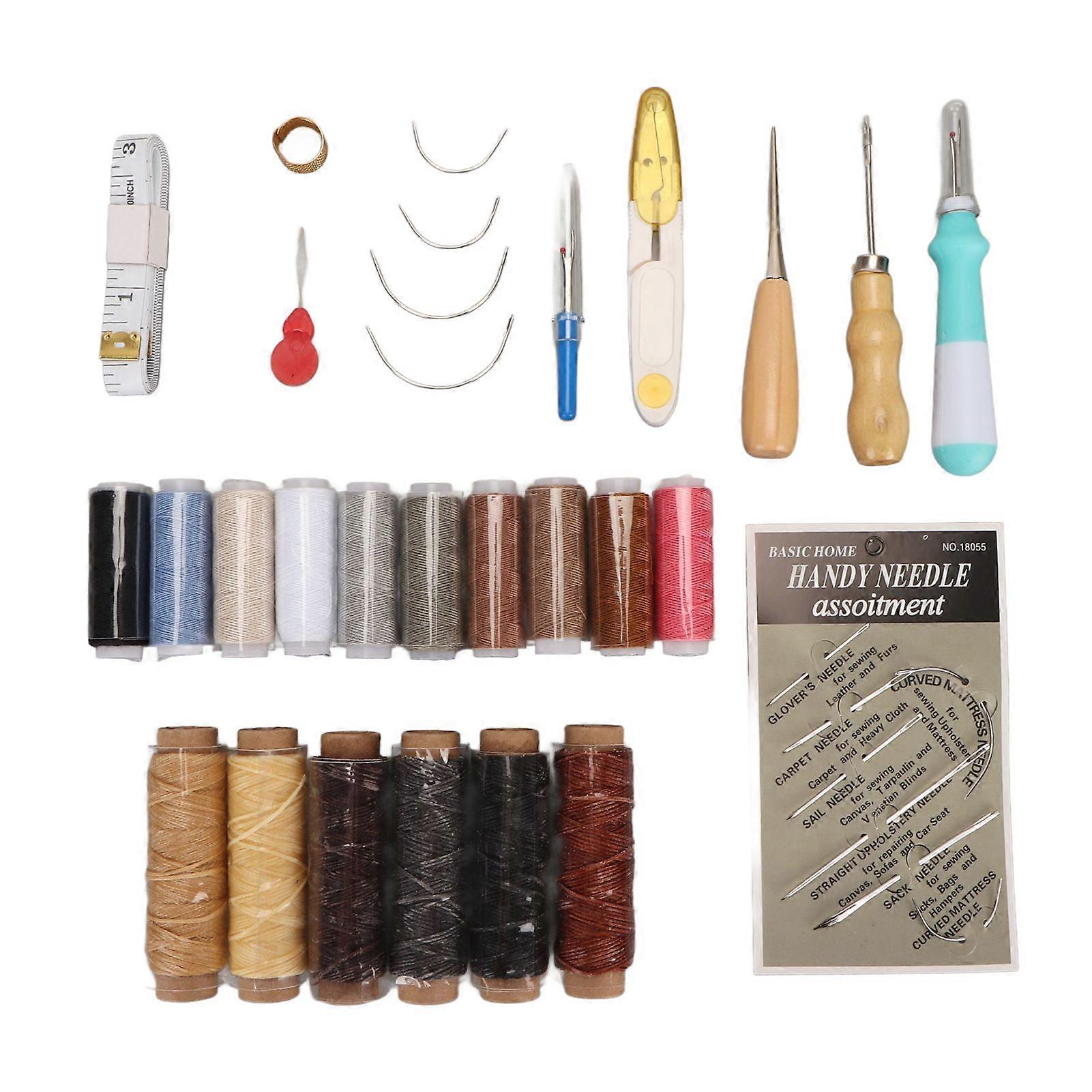 2025 Latest Model  Leather Sewing Kit 16 Colors Waxed Thread Large Eye