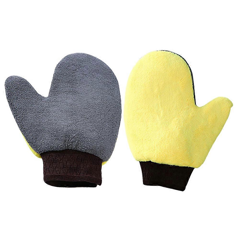 2pcs Double Sided Microfiber Car Wash Mitts – Scratch Free, Antislip Gloves for Safe Vehicle Cleaning & Auto Detailing