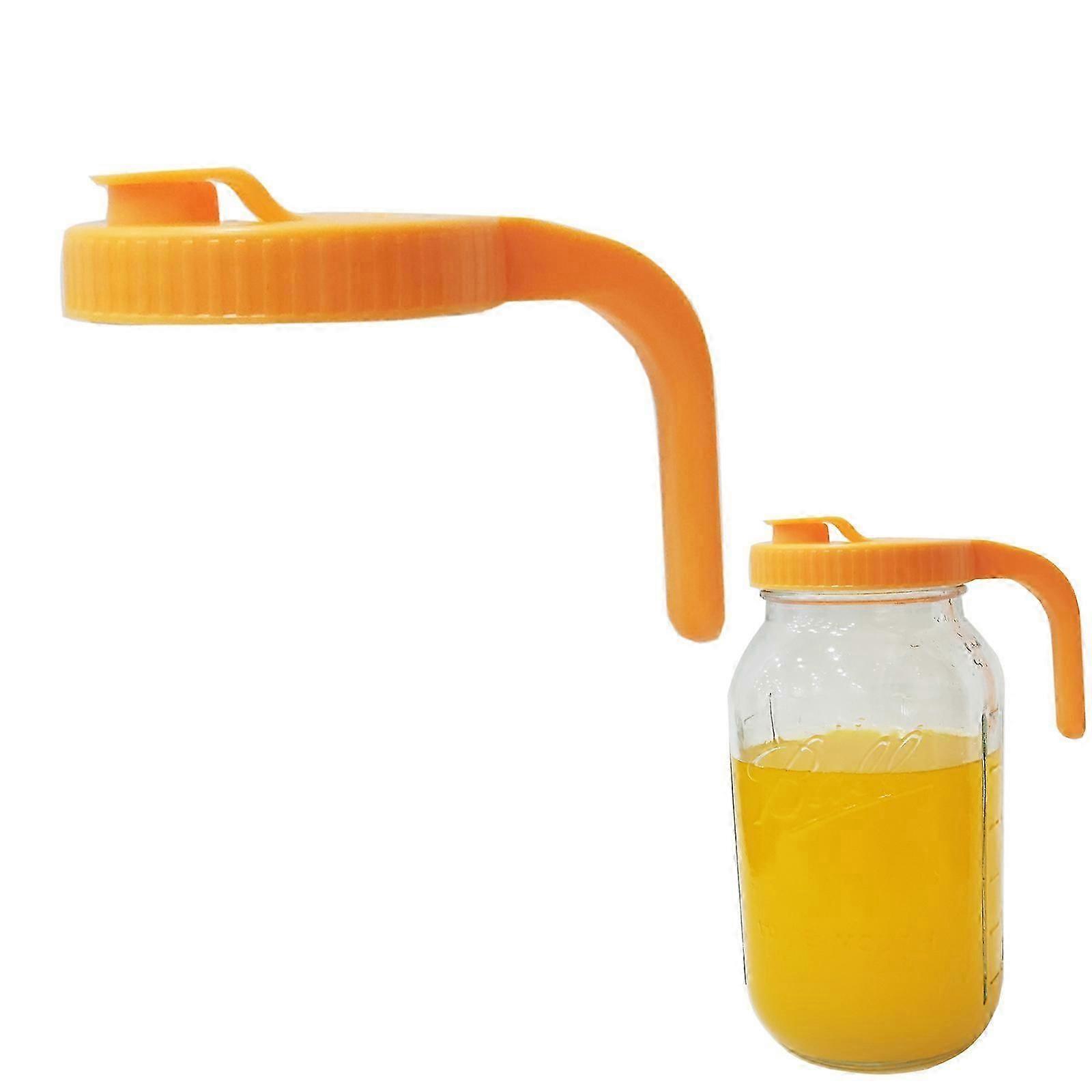 5pcs Wide Mouth Mason Jar Pour Spout Lids With Handle Reusable Plastic Flip Cap Lid, Leak Proof Airtight Seal, Jar Not Included