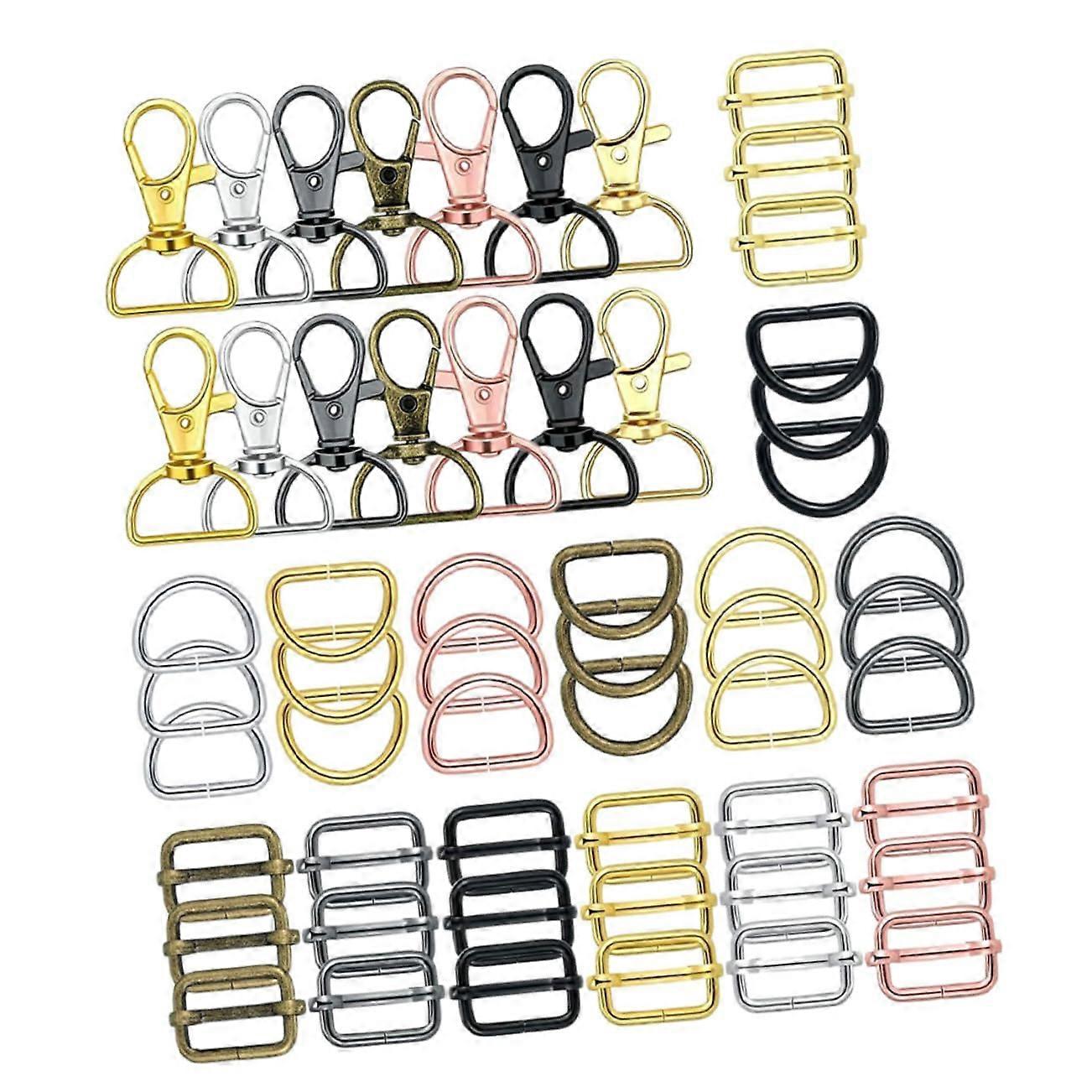 1set Multipiece Keychain Clips with Rotating Hooks, Versatile Rings for Keychains, Bags, and Jewelry Making