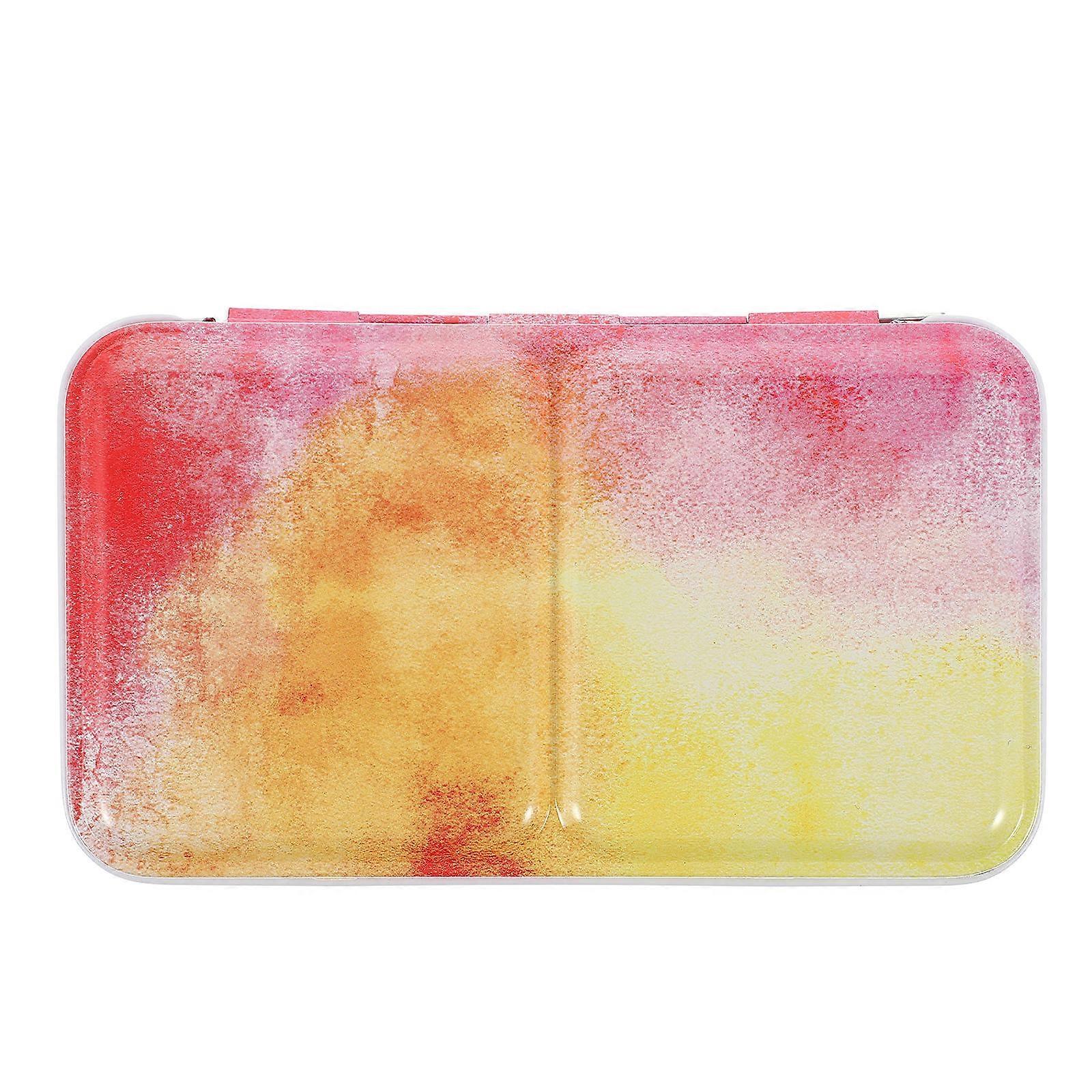 Mini Empty Watercolor Tin Box Multi-colored Compartments Color Cases For Hobbyists 1Set