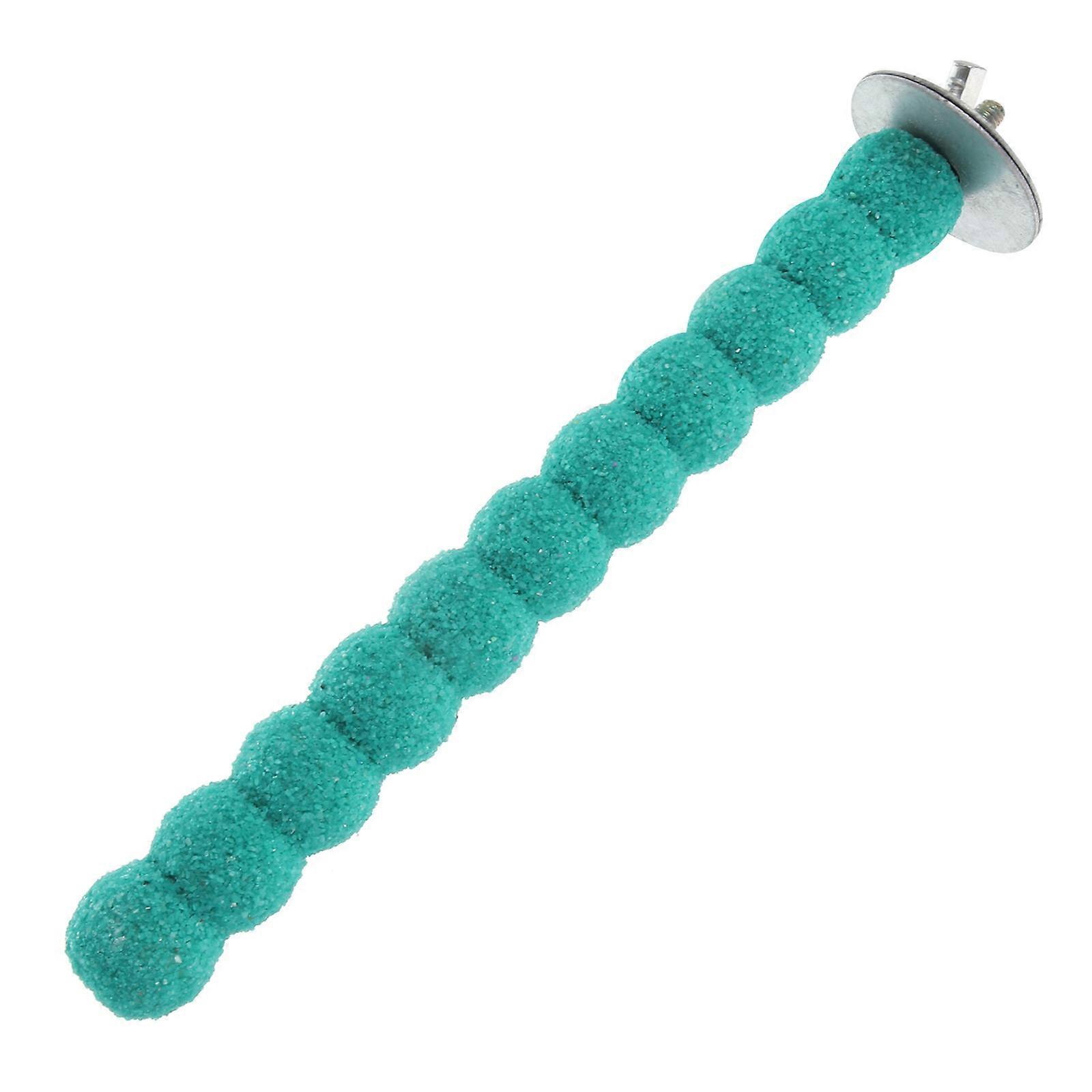 Bird Beak Grinding Stone Wooden Parrot Perch Rod For Cage Accessory Sky-Blue 1.3x14cm Perching Chewing Playing 1 Set