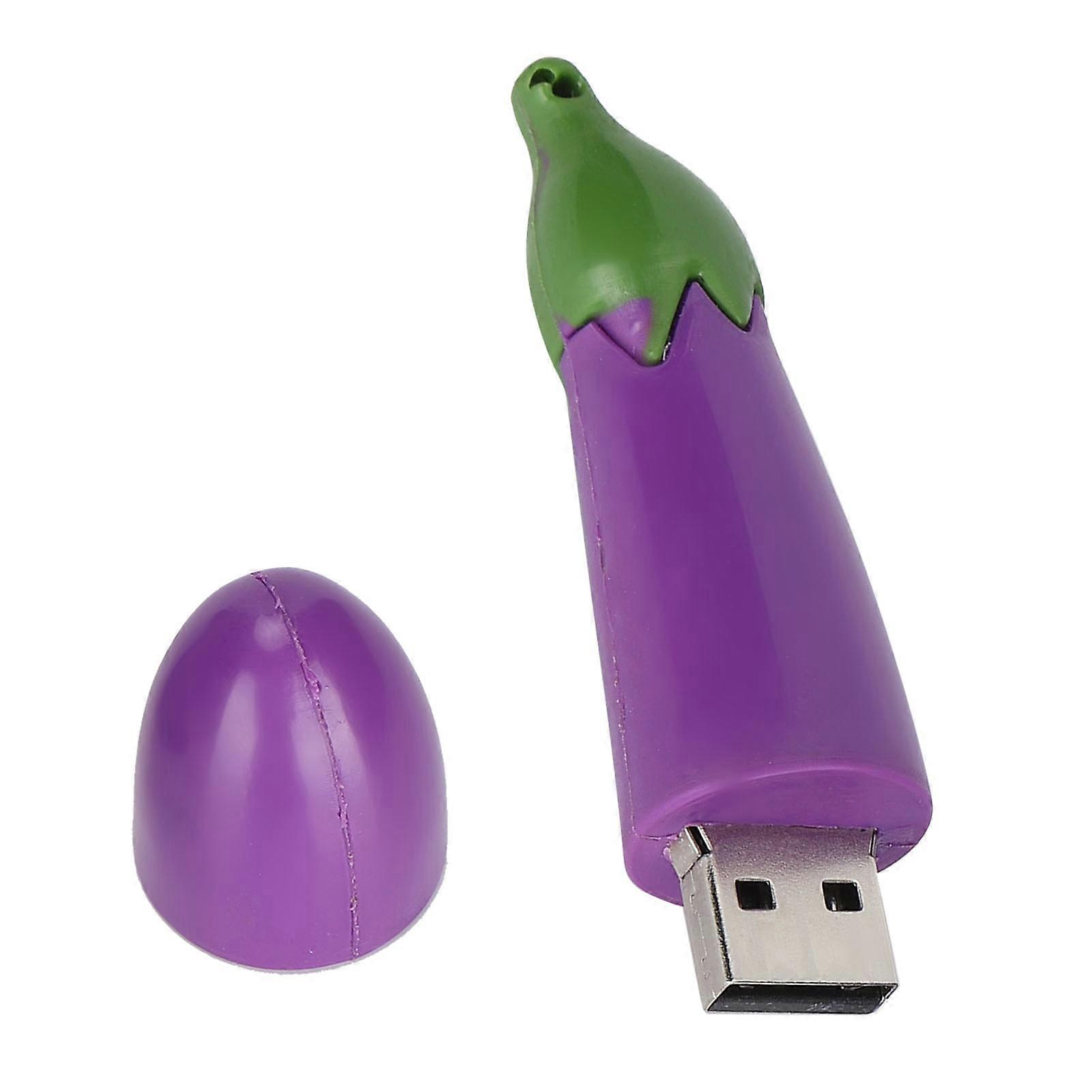 USB Flash Drive Cartoon Stylish Eggplant Appearance Portable Storage Memory Stick