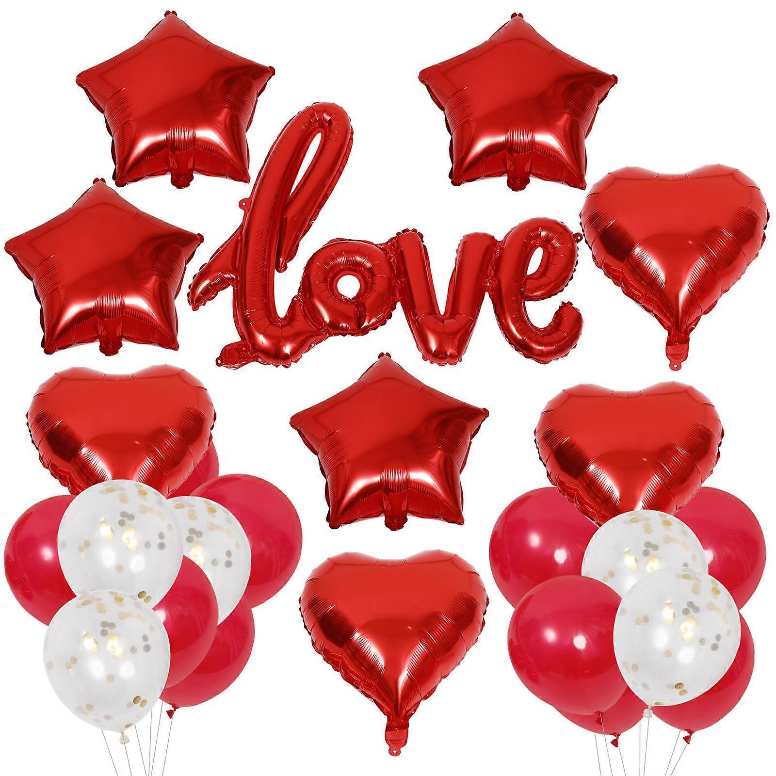 Confession Balloons Prop Valentine Day Ornament Balloons Decoration Supplies Latex Material Star Shape Warm Atmosphere 1Set