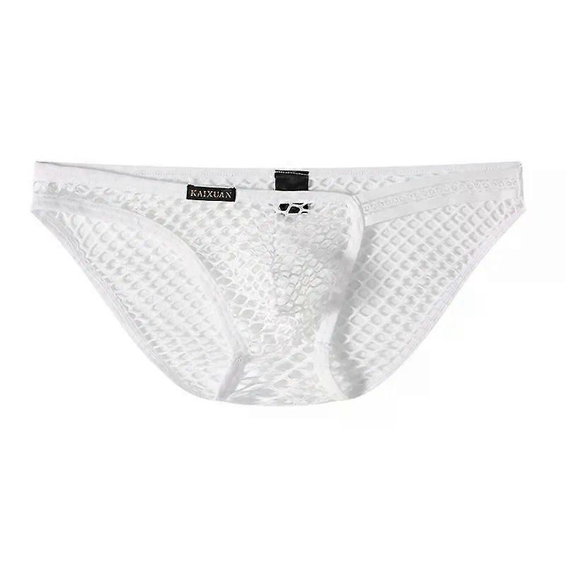 Herr Sexiga trosor Underkläder Bögar Erotiskt Låg midja U Konvex Påse Trosor Mesh, Andningsfunktion Transparent Elastisk Nät, Underbyxor