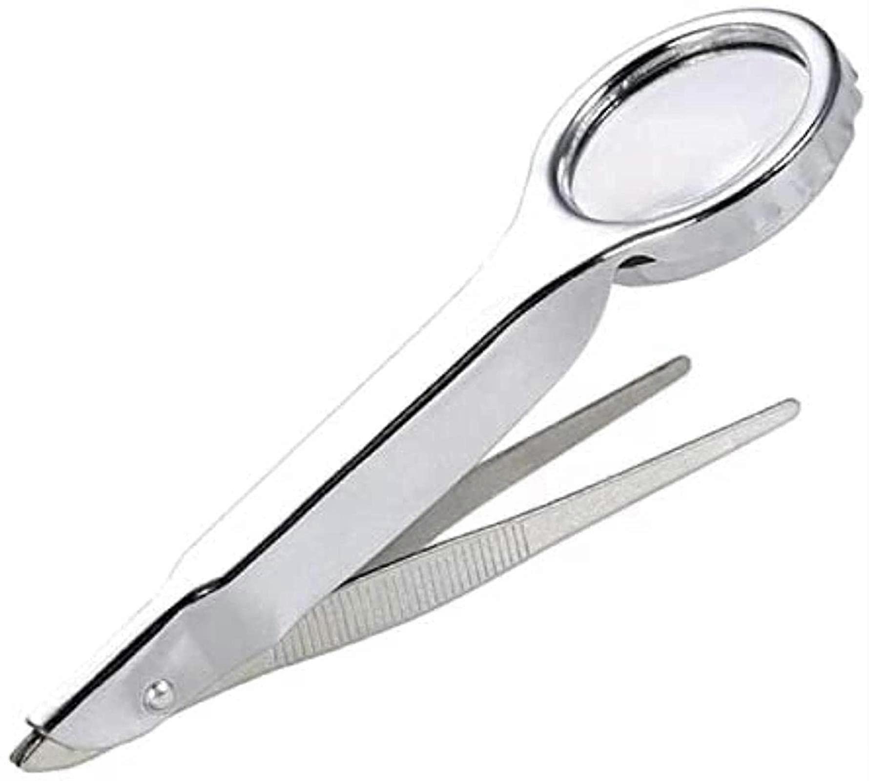 10x Magnifying Glass Portable Loupe with Precision Tweezers Magnifier Y1AD Beauty Comes