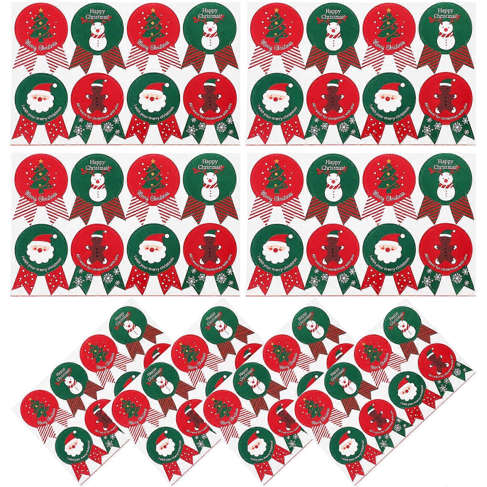 ملصقات عيد الميلاد جولة نقطة لتغليف العطلات منتجات الخبز مغلف ختم 20 قطعة