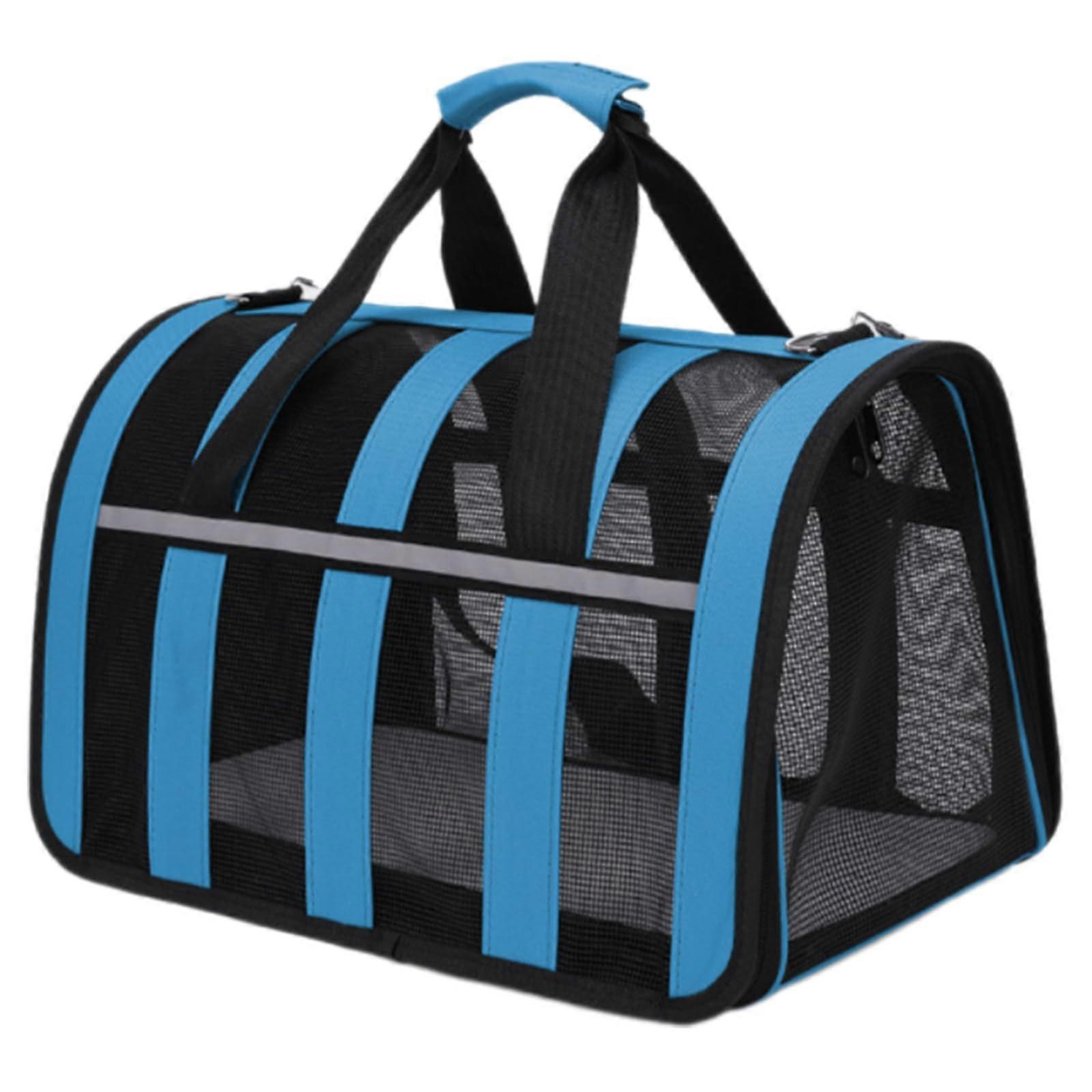Pet Handbag Cat Carrier Soft Large Capacity Travel Bag with Strap Breathable Mesh Design for Sightseeing and Outdoor Use