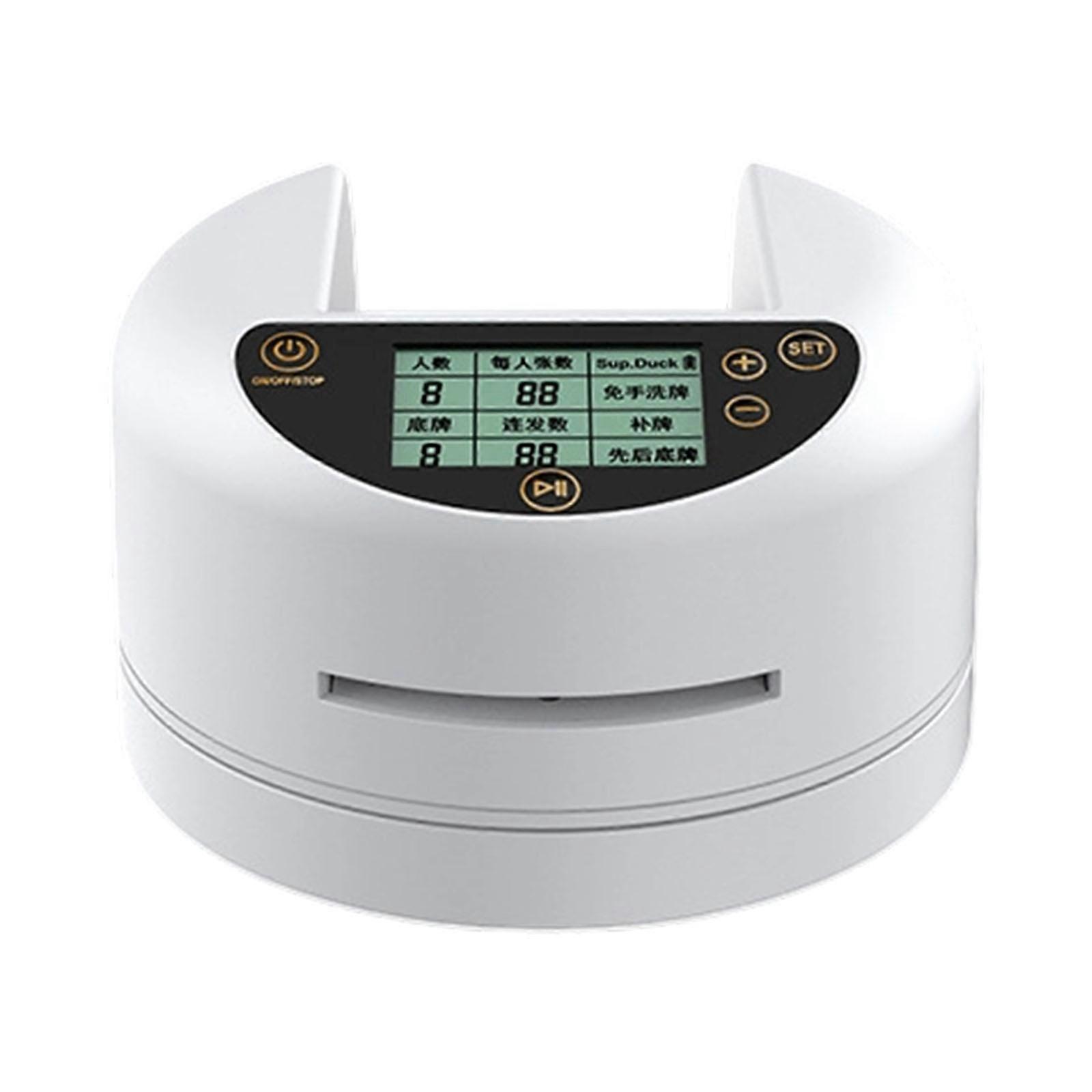 Rechargeable Poker Card Shufflers Dealer Automatic Adjustable Player Number Suitable for Various Card Size  White