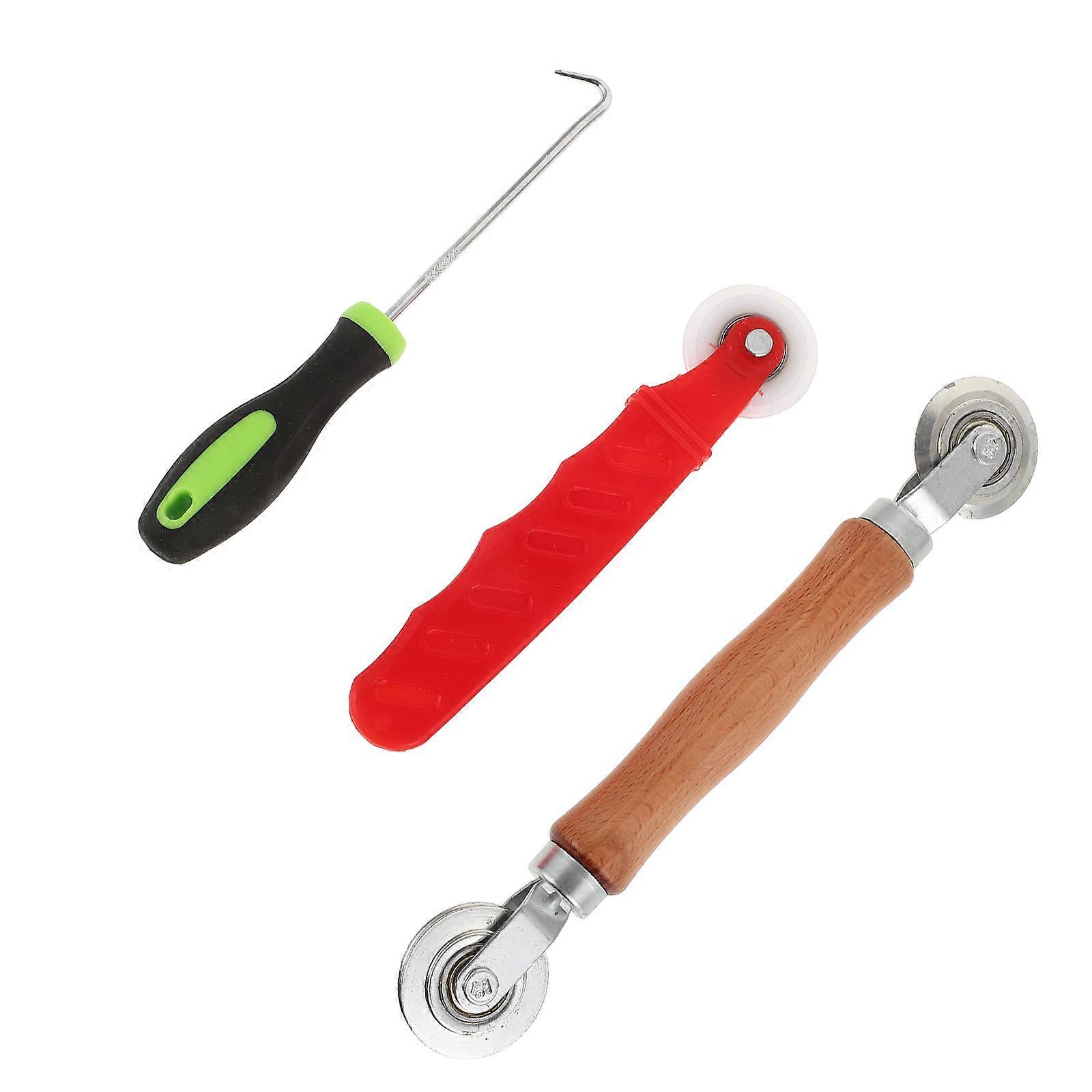 Screen Repair Tool with Smooth Wheels and Pointed Hook for Window Screen Installation and Replacement Tasks