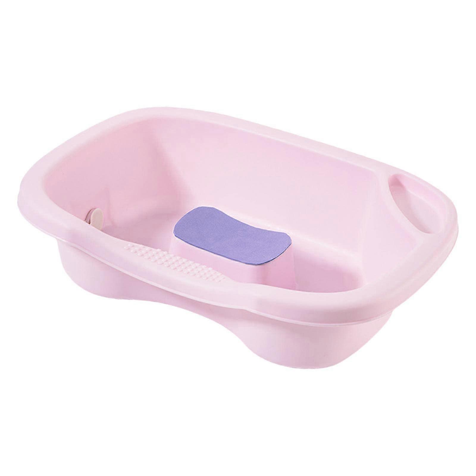 Pink shampoo sink with hose, stable shower for disabled.