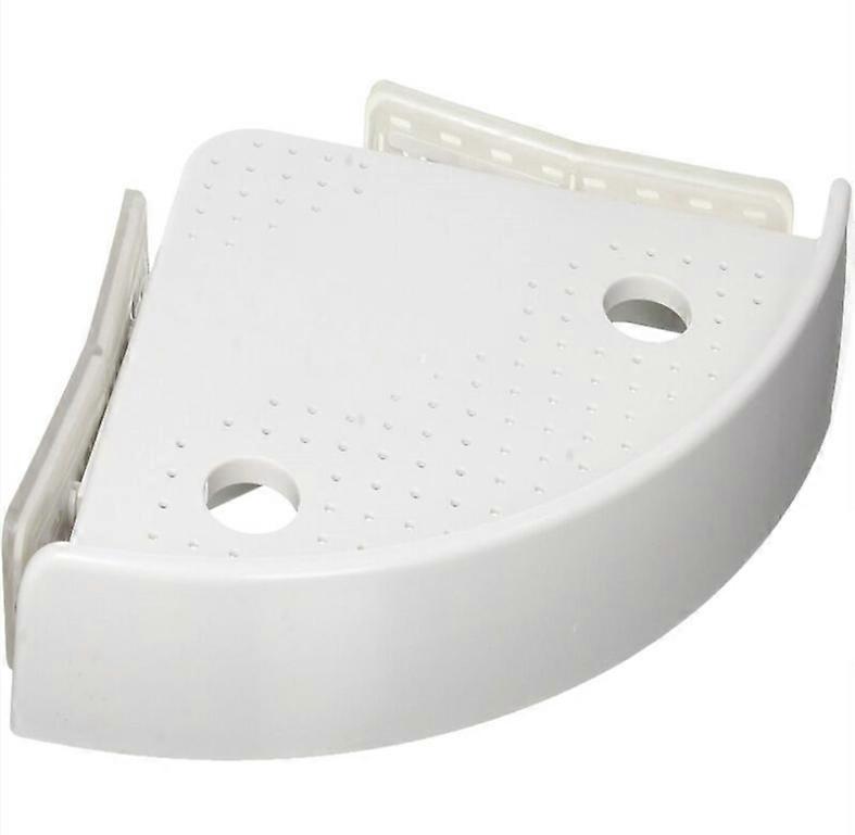 Triangular Bathroom Storage Rack, Corner Shelf with Push Button, No Drilling, 25 x 6.5 x 25 cm