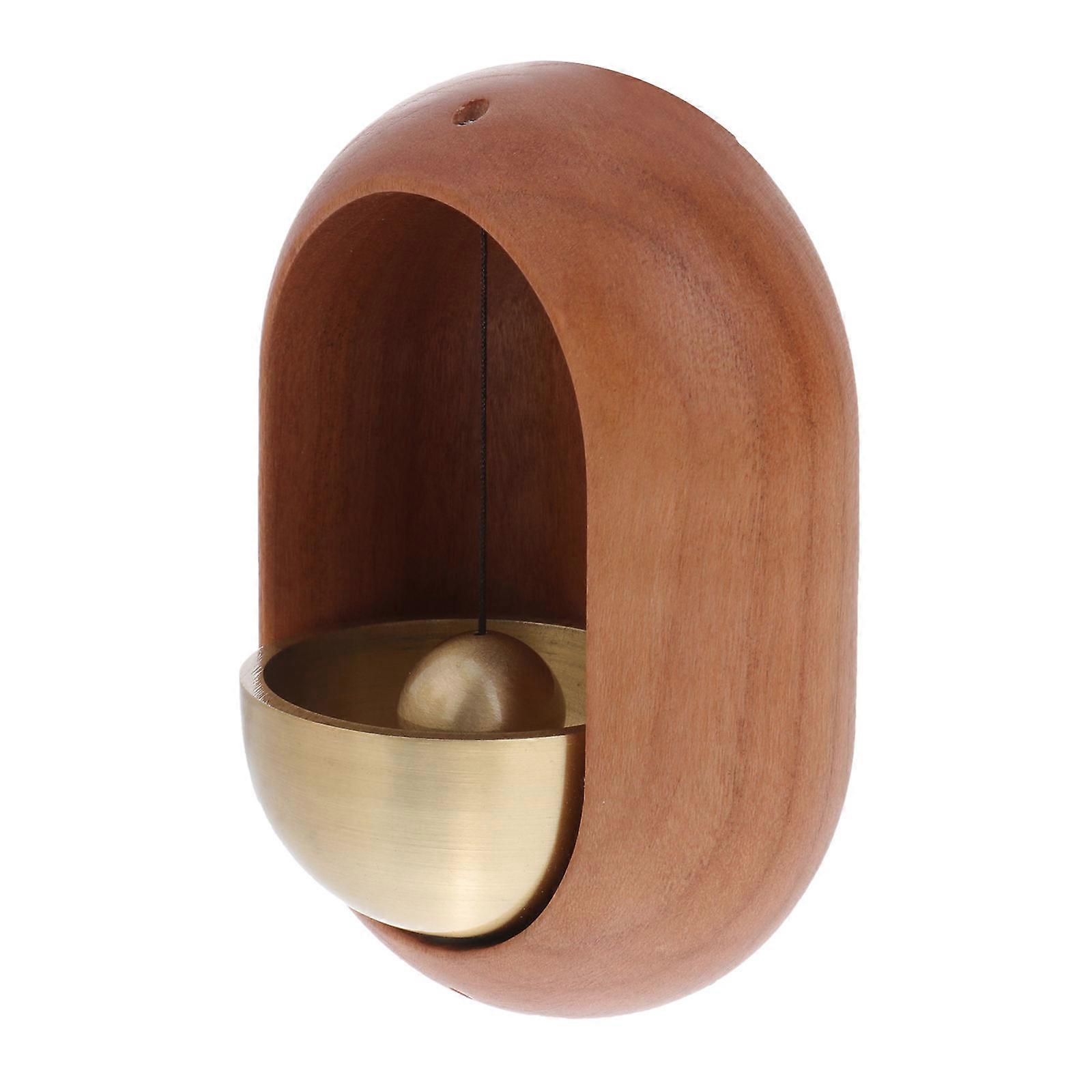 Retro Magnetic Wood Doorbell Adornment Natural Style For Windows Balcony Garden Front Porch Aluminum Alloy 1Pc