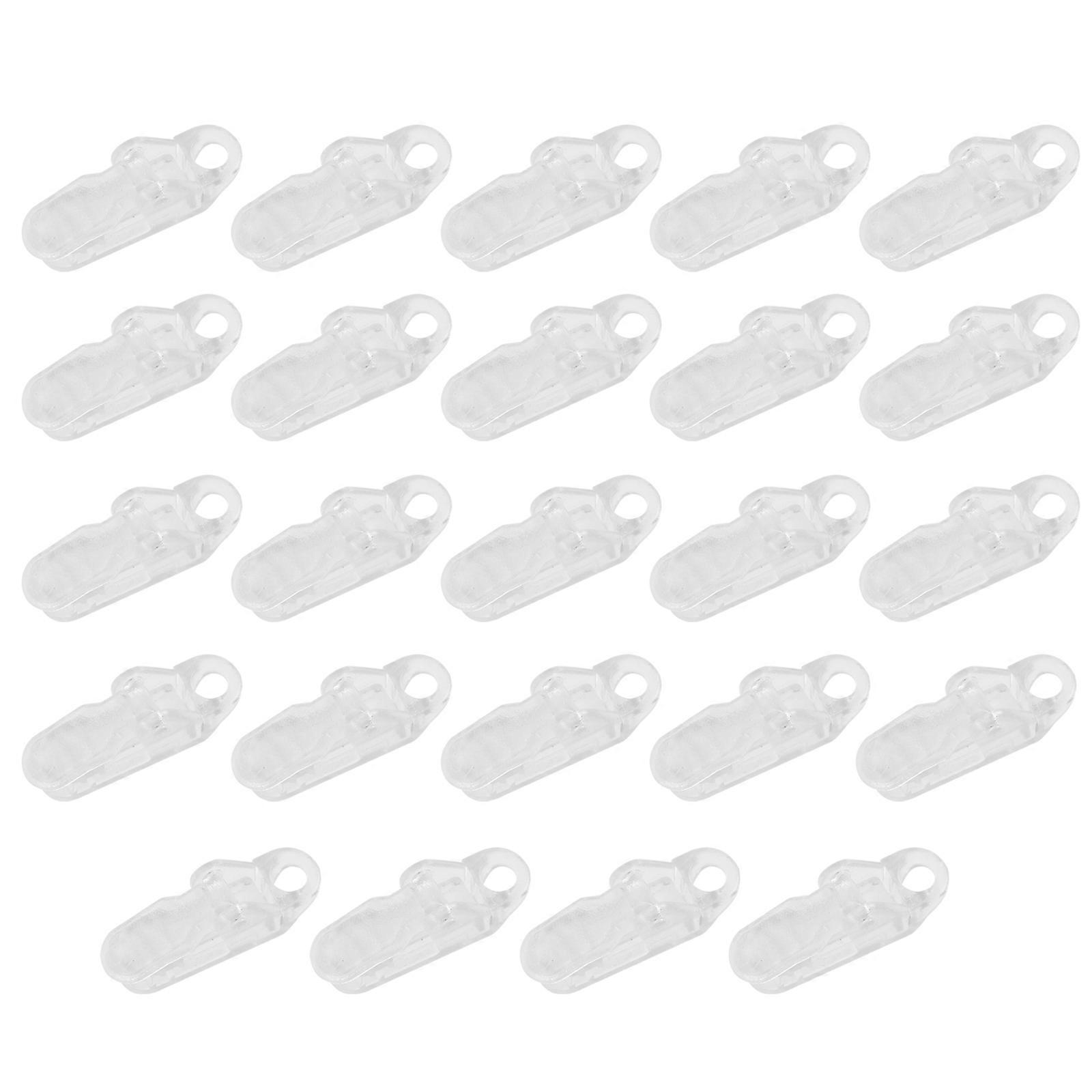 24PCS Durable Tent Tarp Clips Snaps Windproof Awning Poles Camping Hiking Fishing Transparent Fixing Clamps