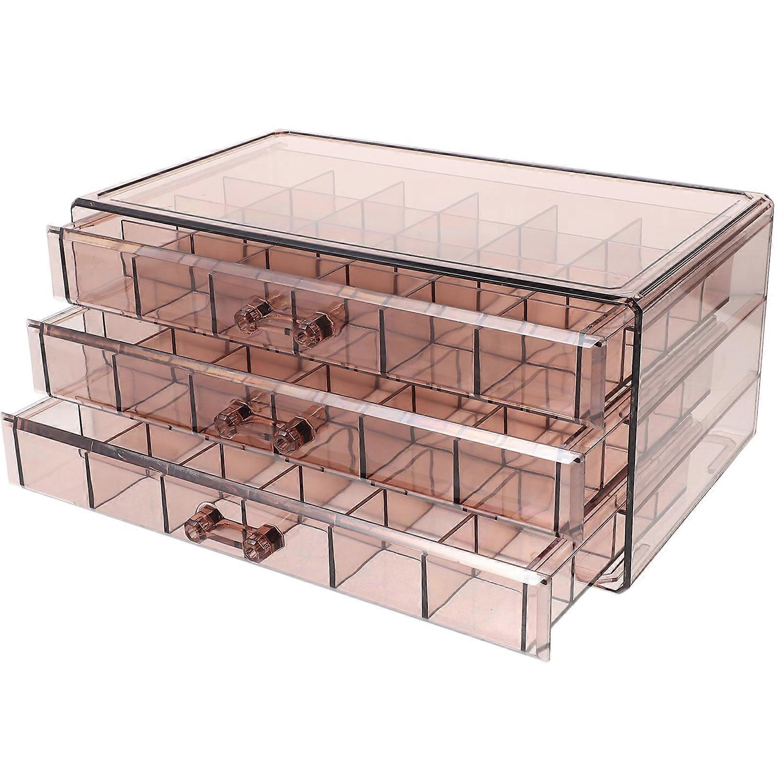 Violet Plastic Jewelry Organizer with Compartment for Home 6.3 x 4.7 x 2.8 Inches