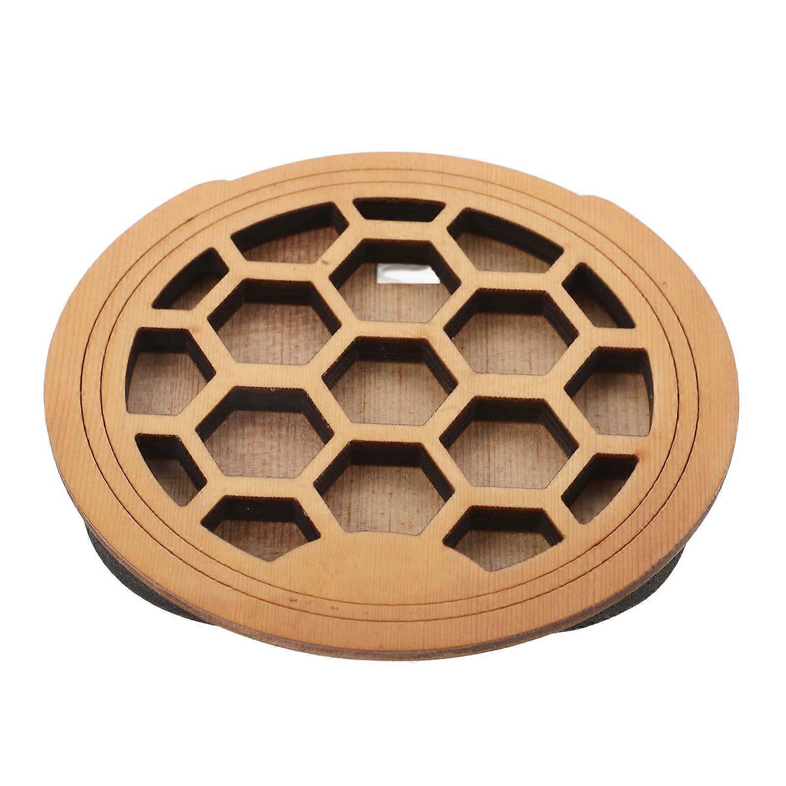 The **Wood Guitar Sound Hole Cover** is an accessory designed for **acoustic guitars** to help reduce volume and feedback during quiet practice