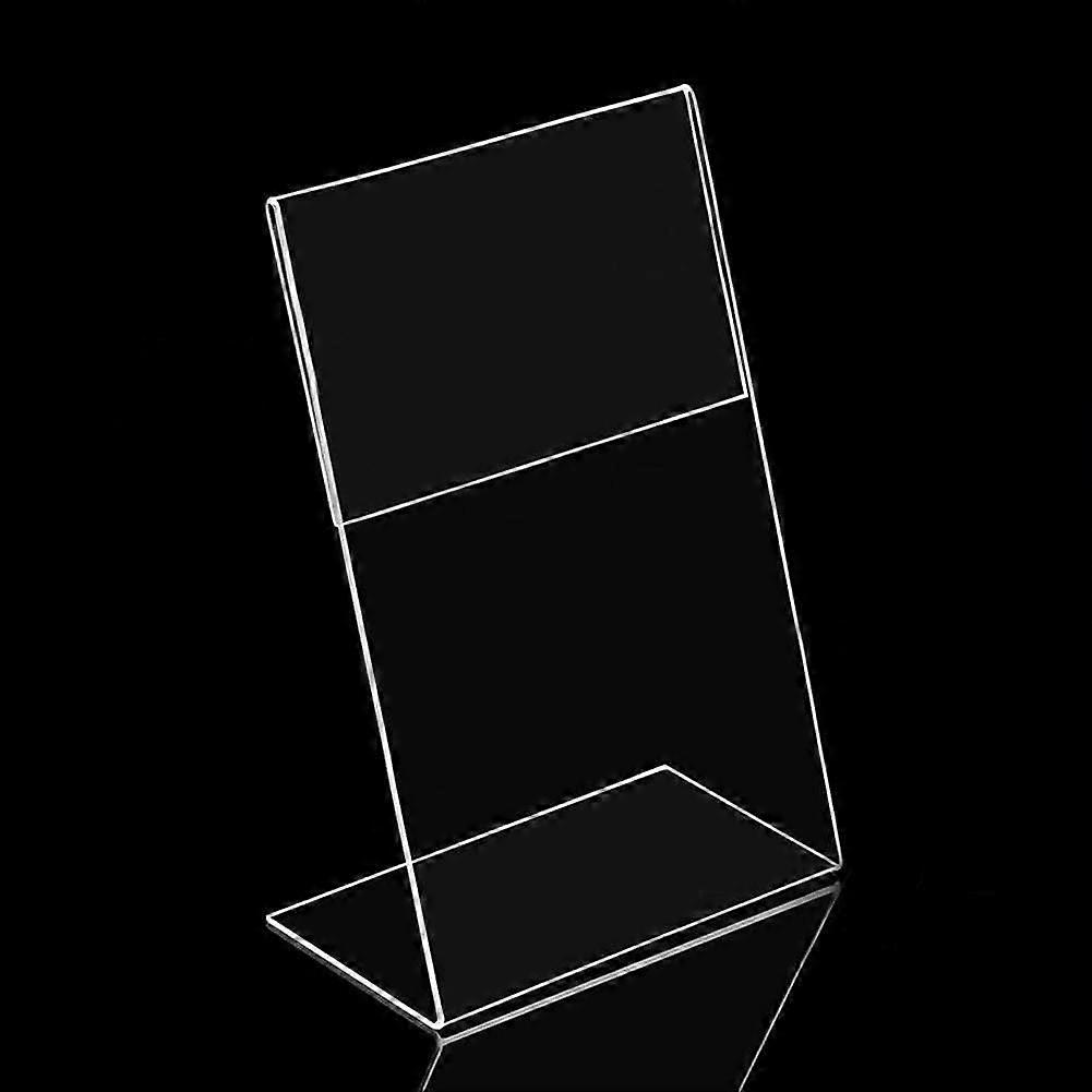 Acrylic Card Holder A6, Desk Sign Holder, Label Frame, Paper Display Stand, 1.3mm Thickness, Pack of 5