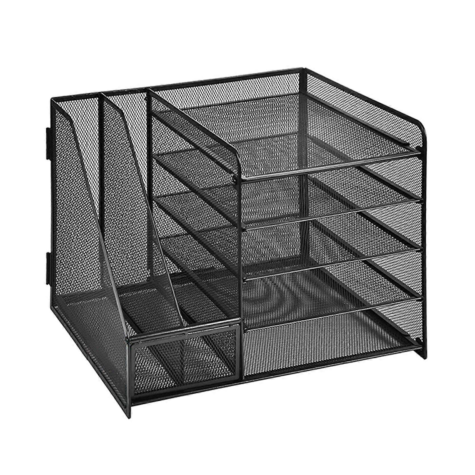 Multifunctional 5-Tiered Metal File Letter Tray Organiser Desktop Metal Document Organiser Rack For Document Management Multicolor