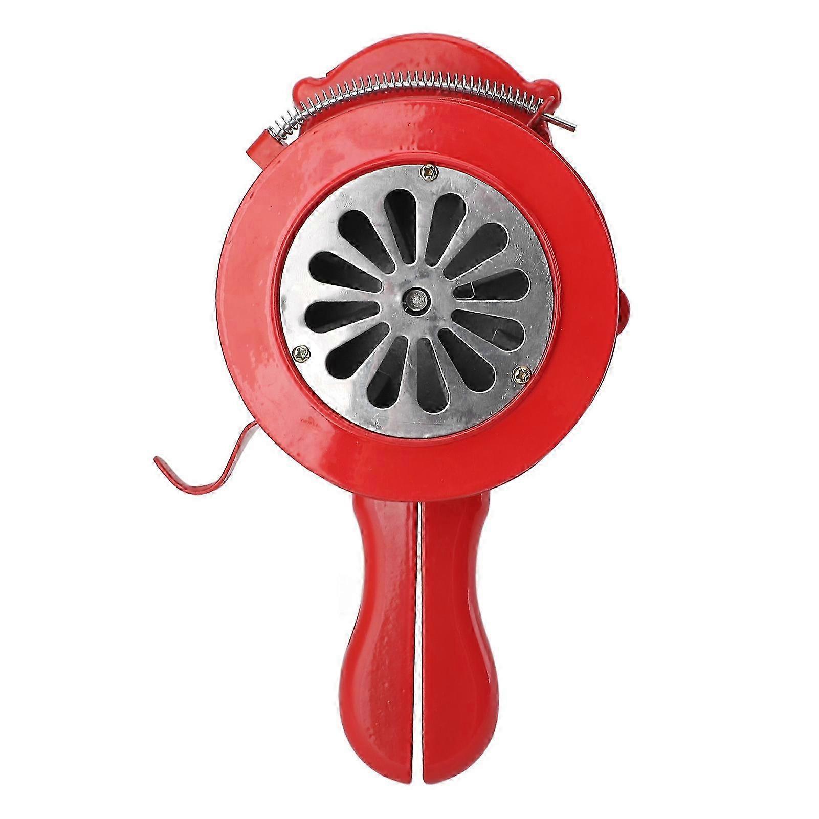 Portable 110dB Hand Crank Emergency Alarm Siren - Aluminum Alloy Manual Safety Horn for Sudden Fire Attacks & Personal Security (Red)
