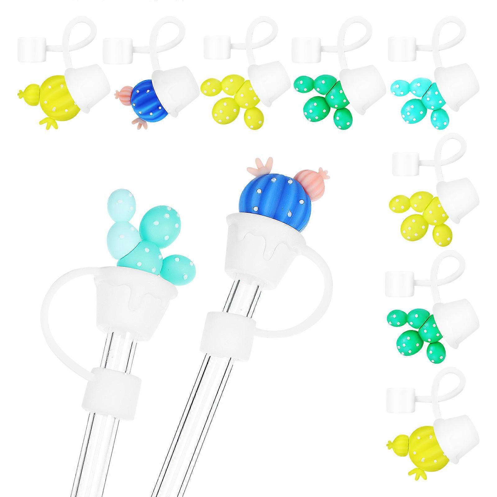6 Stück Strohhalm-Abdeckungen Silikon-Strohhalm-Abdeckungen Strohhalm-Topper Strohhalm-Plug-Strohhalm-Spitzenabdeckungen Entzückende Strohhalmstopper