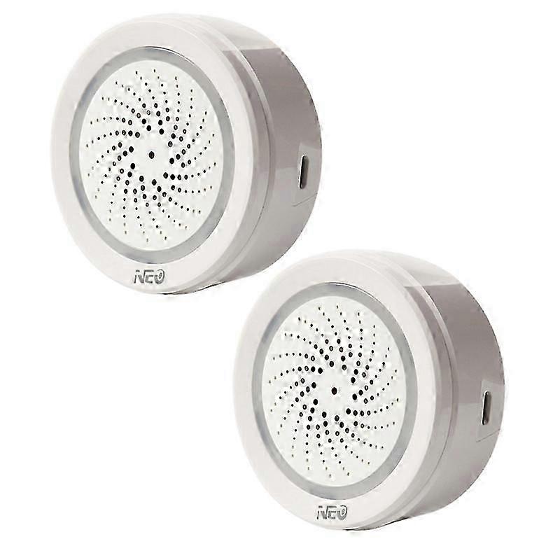 2Pcs Tuya Wireless WiFi Siren Alarm Sensor Sound Light Alert Smart Life Siren Compatible With Alexa Home For Home