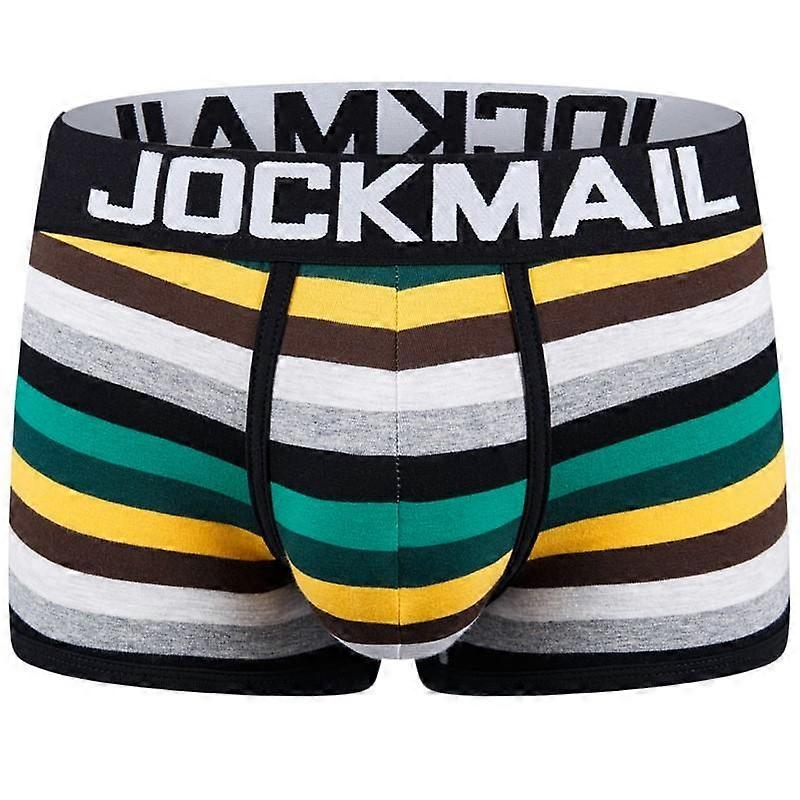 Boxer JOCKAMIL Brand Men's Underwear Rainbow Colour Stripe Low Rise Everyday Casual Shorts Comfortable Breathable Sports Trunks