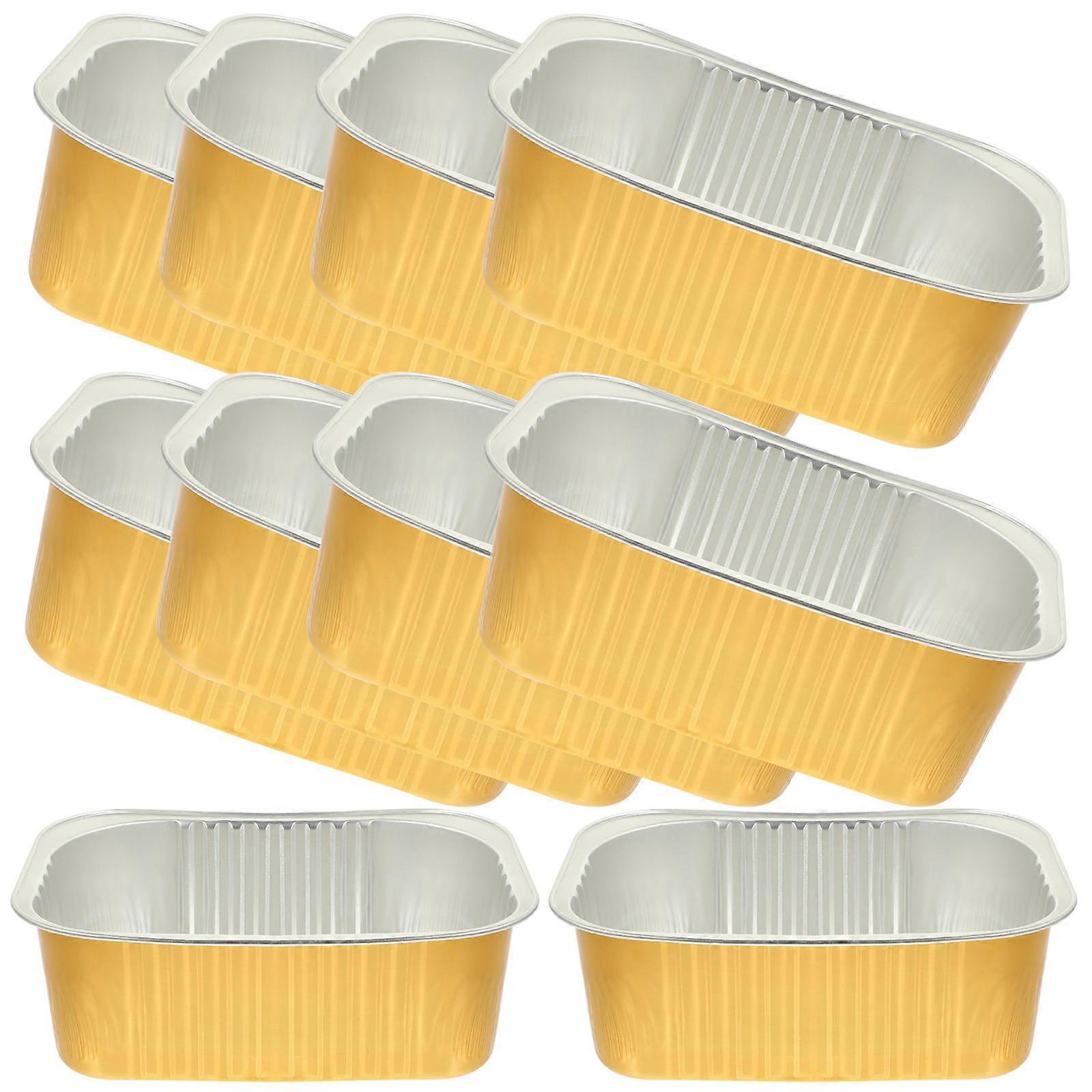 Camping Box Aluminum Foil Cake Container Outdoor Activities Rectangular Baking 10Pcs