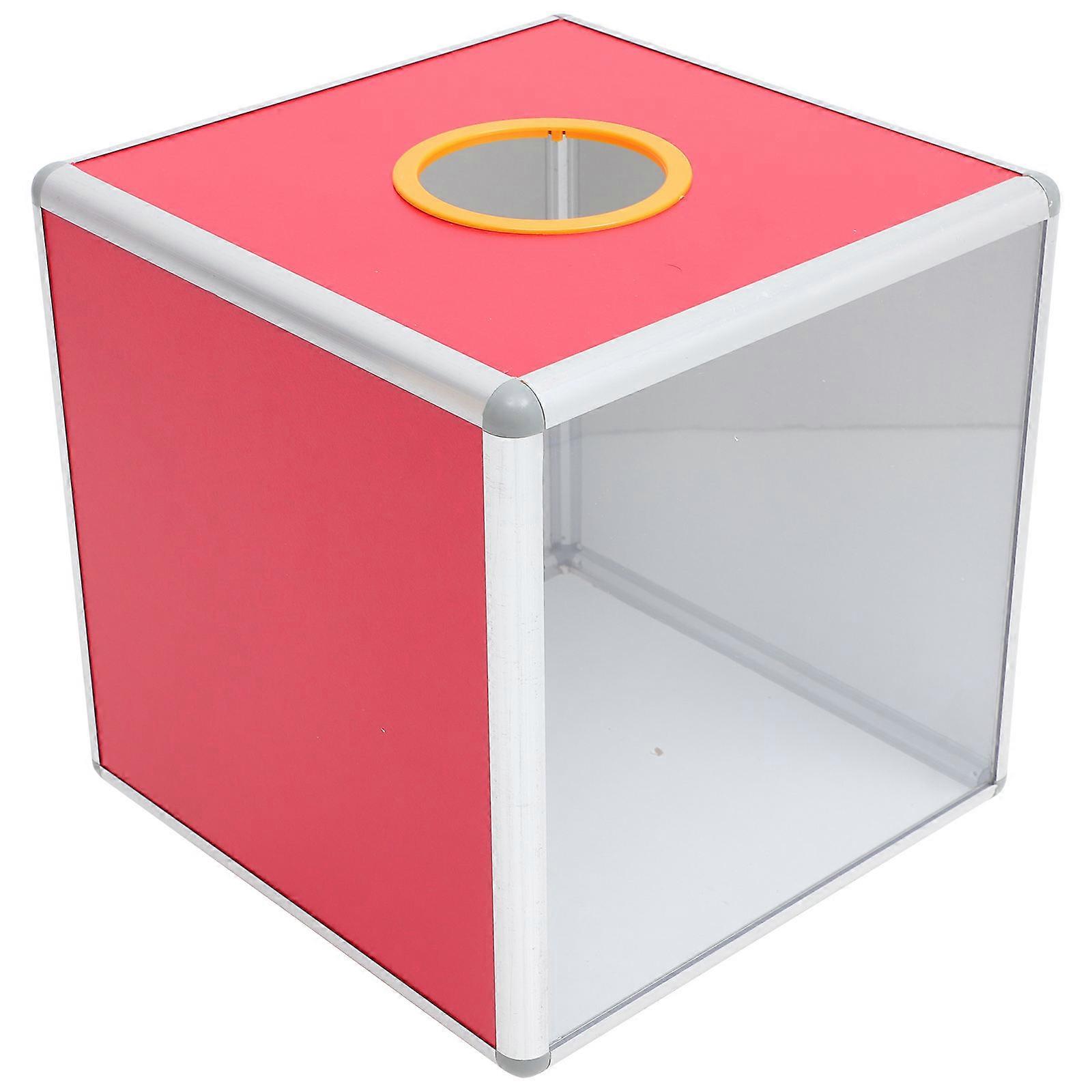 Red Box for Party Raffle Ticket Storage – Large Capacity Event Organizer with Smooth Edges for Fundraisers, Corporate Events and Voting
