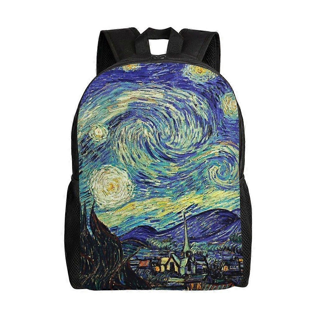 حقيبة مدرسية فان جوخ حقيبة ظهر كرتون أزياء حقيبة أولاد حقيبة مدرسية للطالب حقيبة ظهر للسفر- hjka189