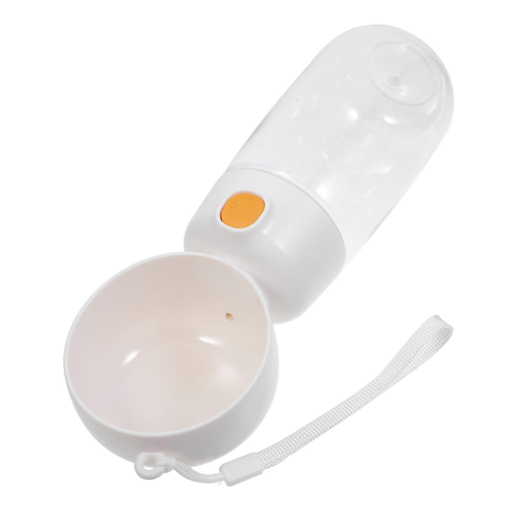 Portable Dog Water Bottle with Bowl, LeakProof Design for Indoor and Outdoor Activities, Lightweight for Dogs and Cats, White Color BPA